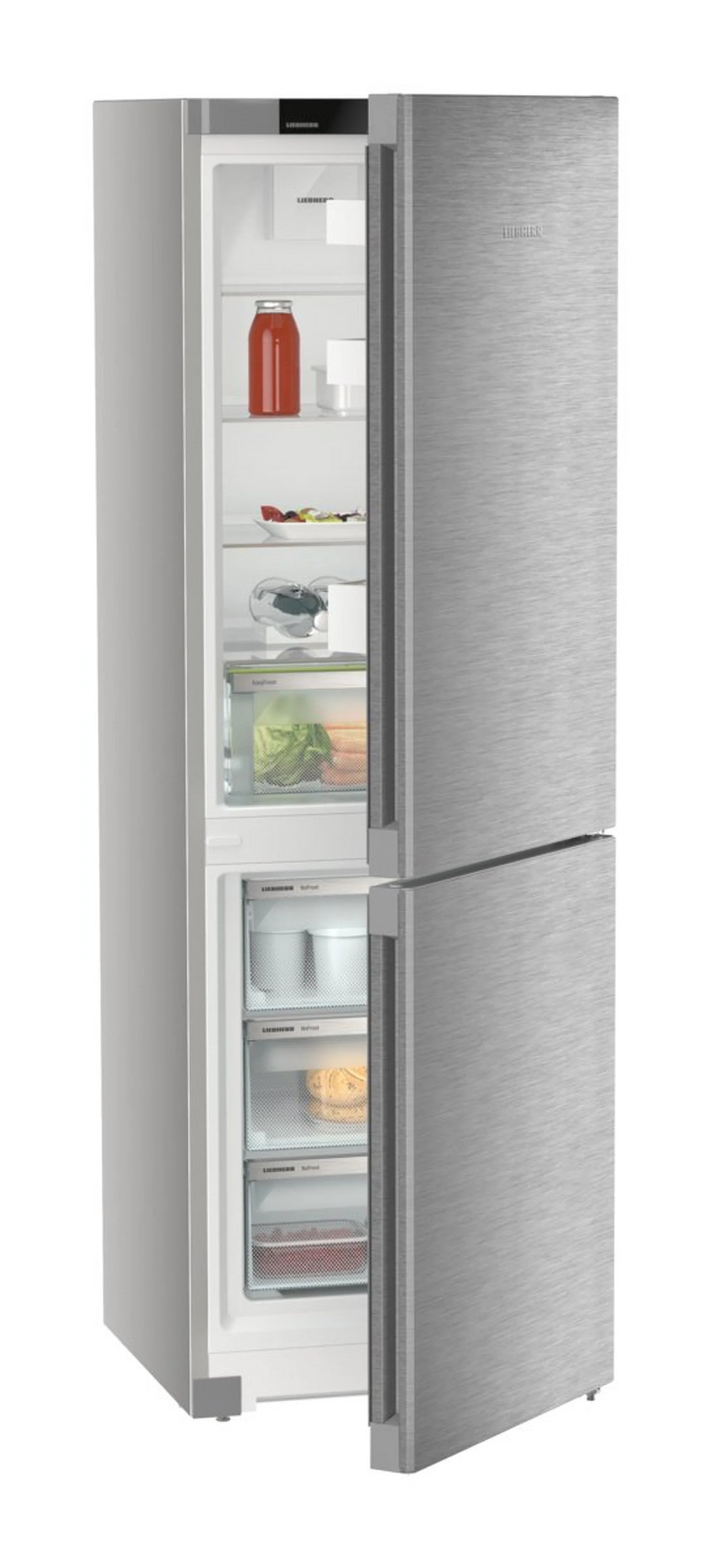 Liebherr CNSDC5203 60cm 60/40 Frost Free Fridge Freezer with EasyFresh - Silver Steel