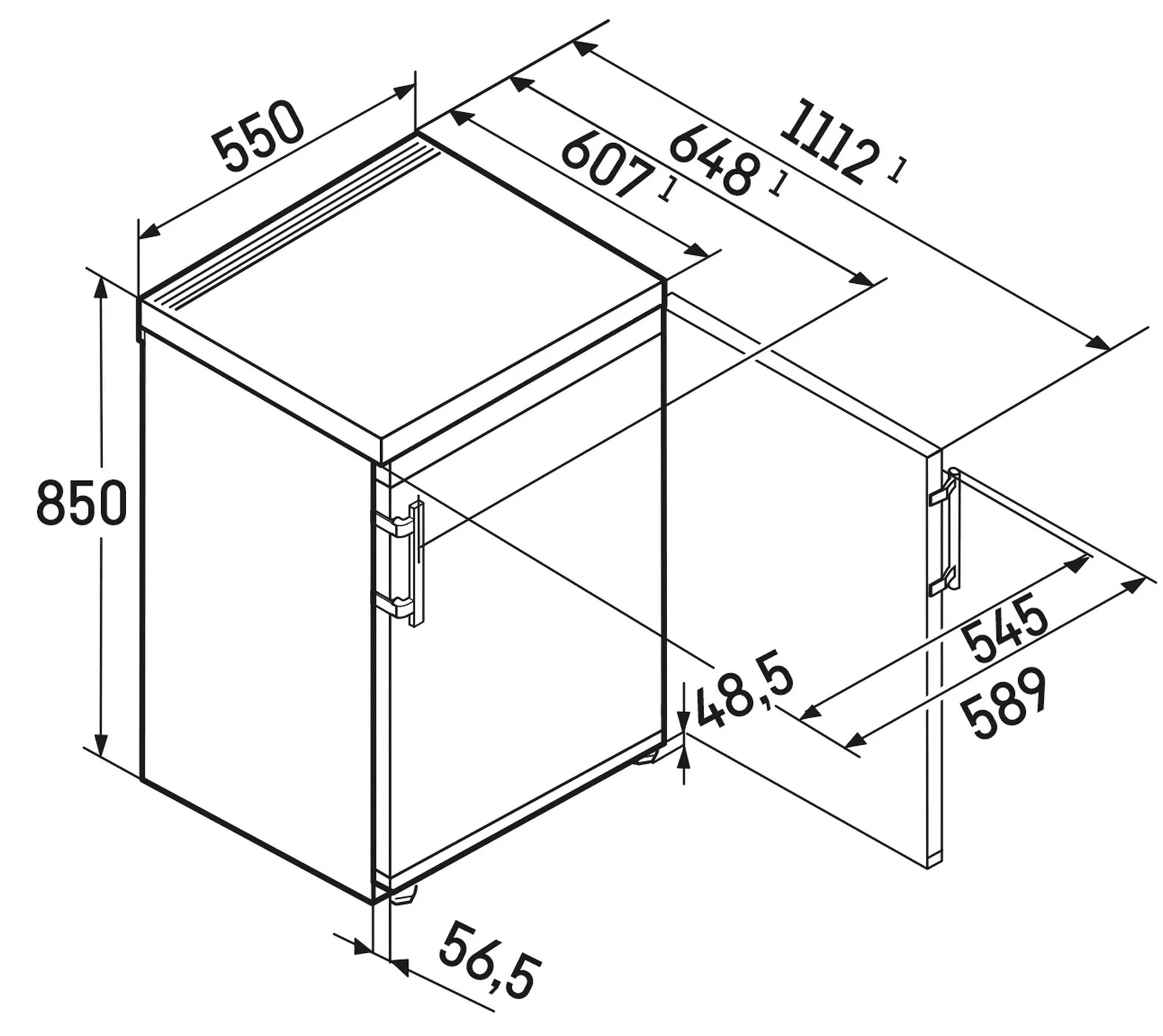Liebherr TK14VE00 55cm Larder - White