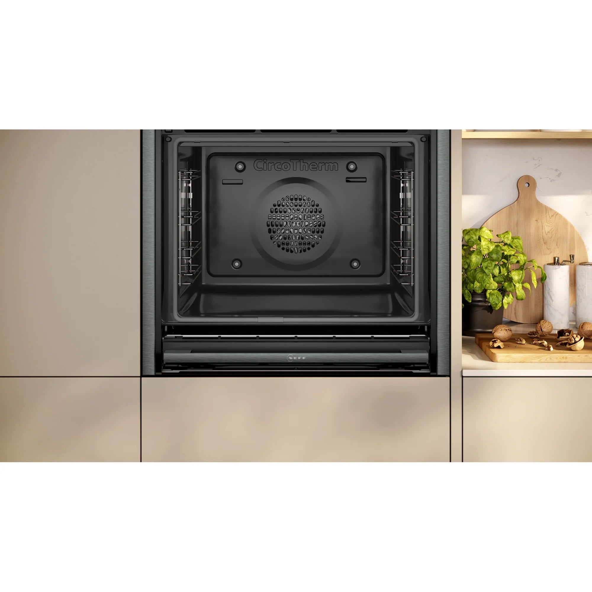 NEFF B54CR71G0B 60cm Slide and Hide Built In Electric Single Oven - Black / Graphite