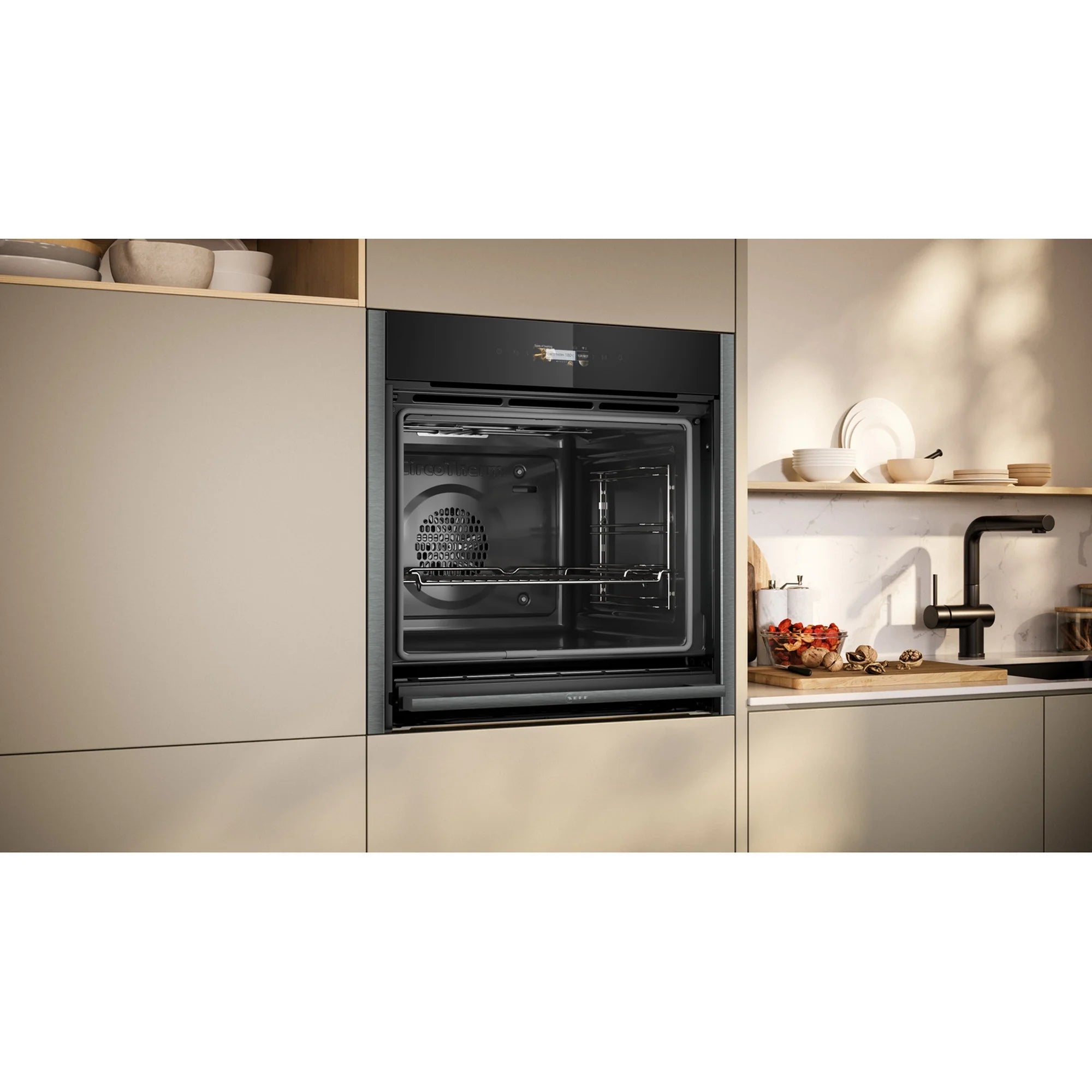 NEFF B54CR71G0B 60cm Slide and Hide Built In Electric Single Oven - Black / Graphite