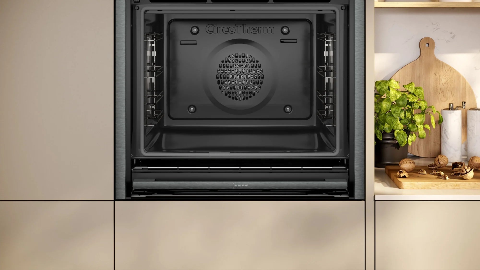 NEFF B54CR71G0B 60cm Slide and Hide Built In Electric Single Oven - Black / Graphite
