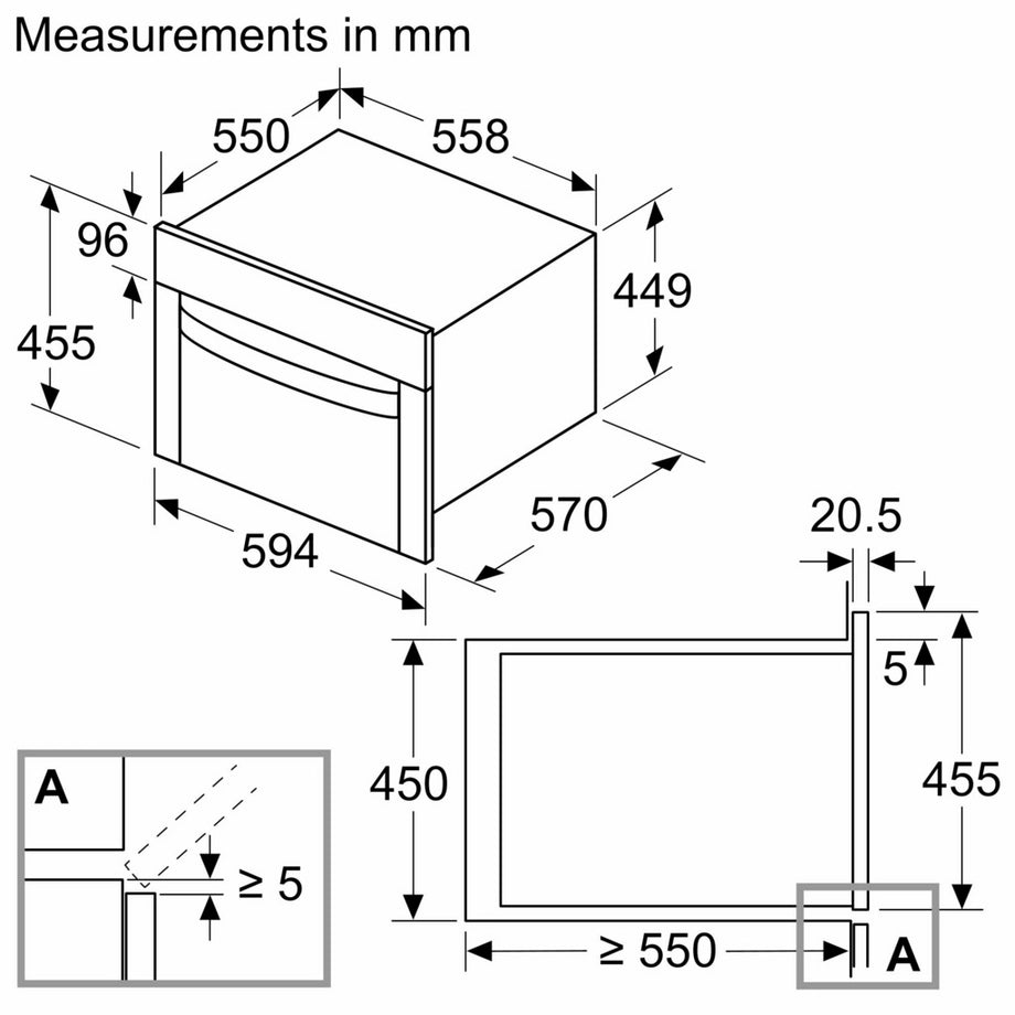 Neff C1AMG84N1B 44 Litres Built In Microwave Oven - Stainless Steel