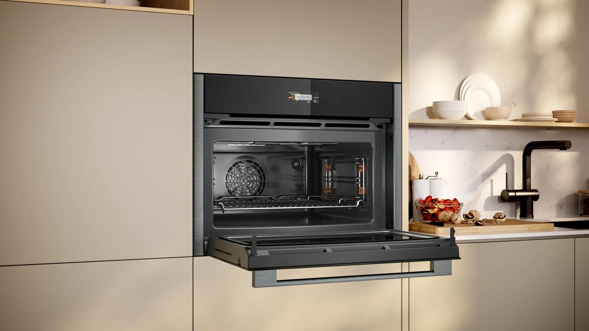 NEFF C24MR21G0B Built In Compact Oven with Microwave Function - Graphite Grey