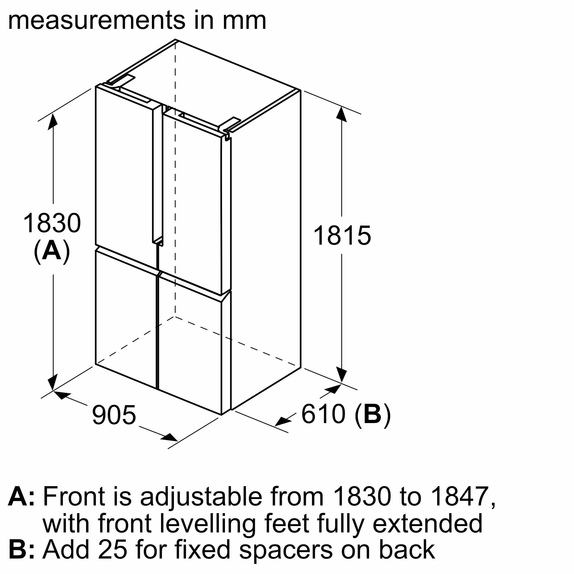 Siemens KF96NAXEAG IQ300 90.5cm Multi Door American Style Fridge Freezer - Black Stainless Steel