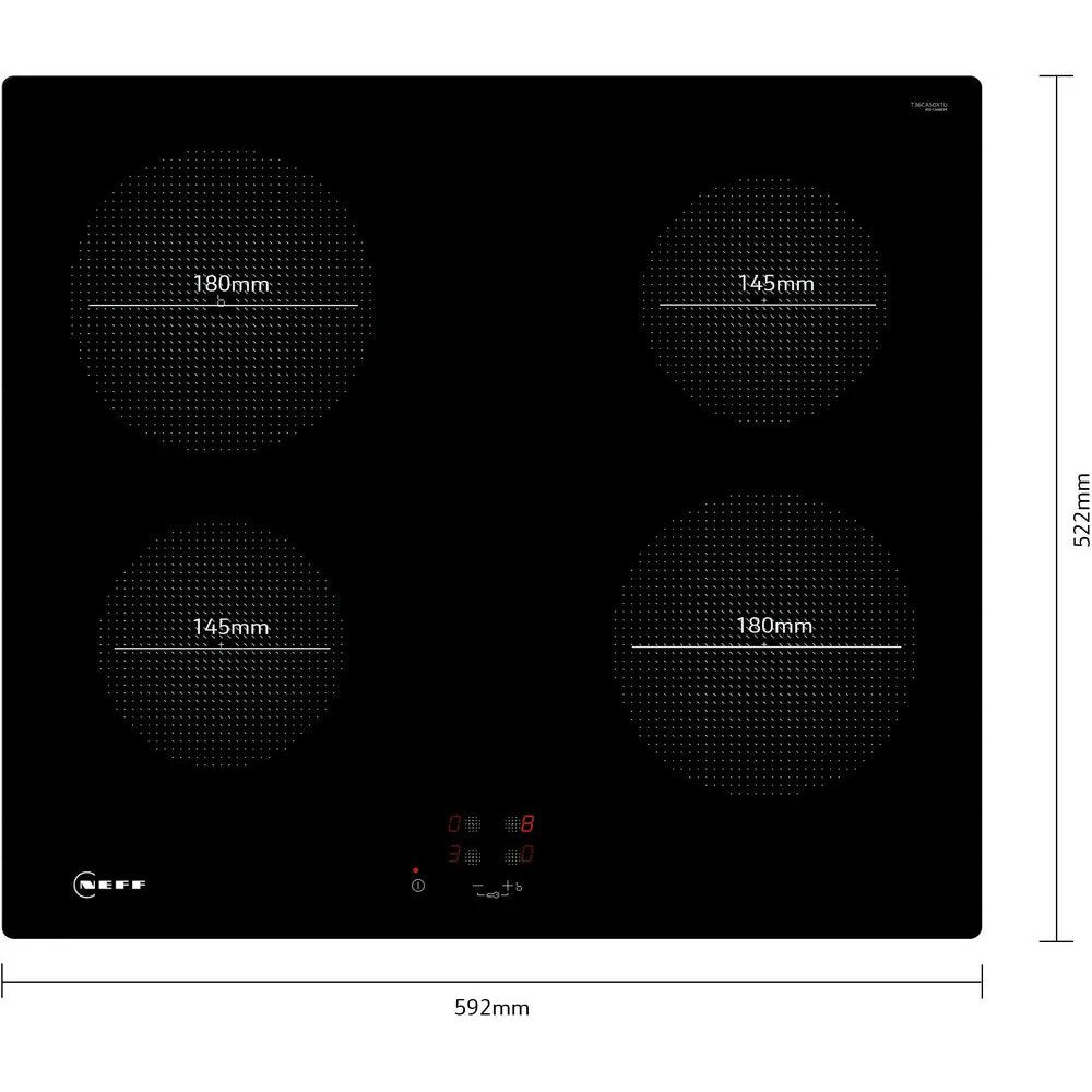 Neff T36CA50X1U 59.2cm 4 Zone Induction Hob - Black