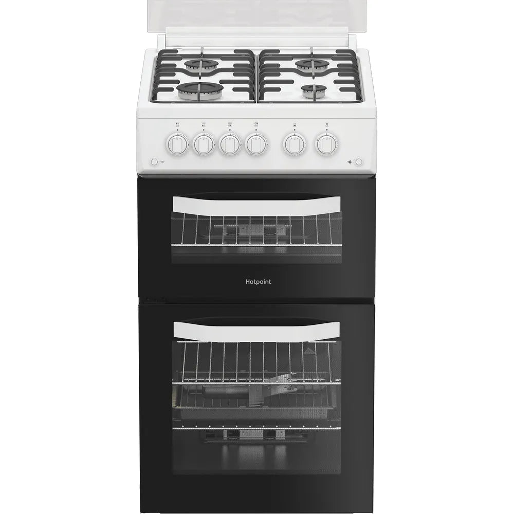 Hotpoint HDG5GCW 50cm Freestanding Gas Double Oven Cooker In White