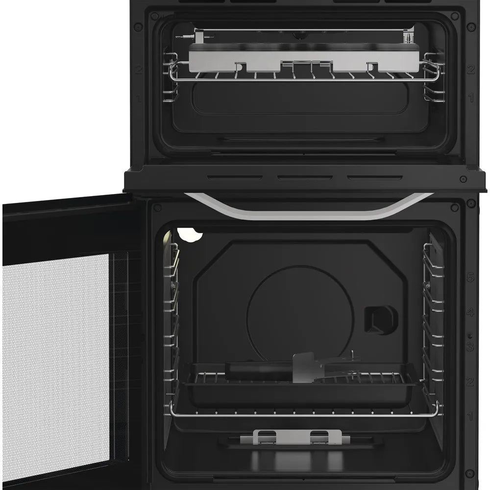 Hotpoint HTG5GCW 50cm Freestanding Gas Twin Cavity Cooker In White