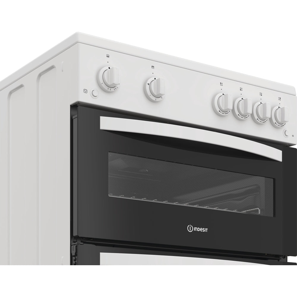 Indesit IDG6GW 60cm Gas Double Cooker - White