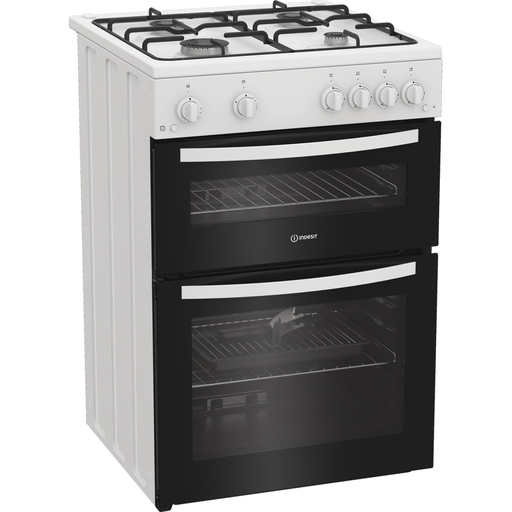Indesit IDG6GW 60cm Gas Double Cooker - White