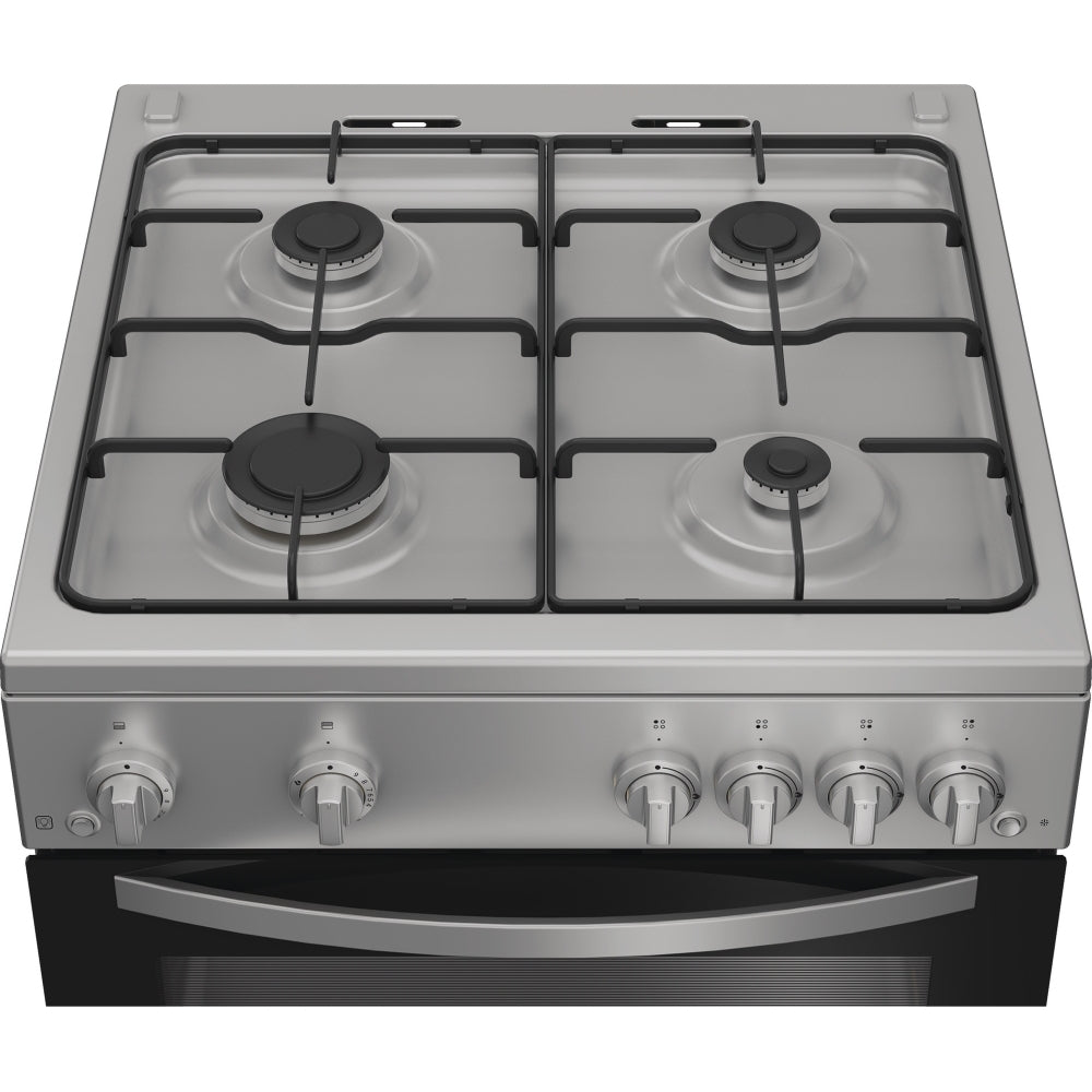 Indesit IDG6GS 60cm Gas Double Cooker - Silver