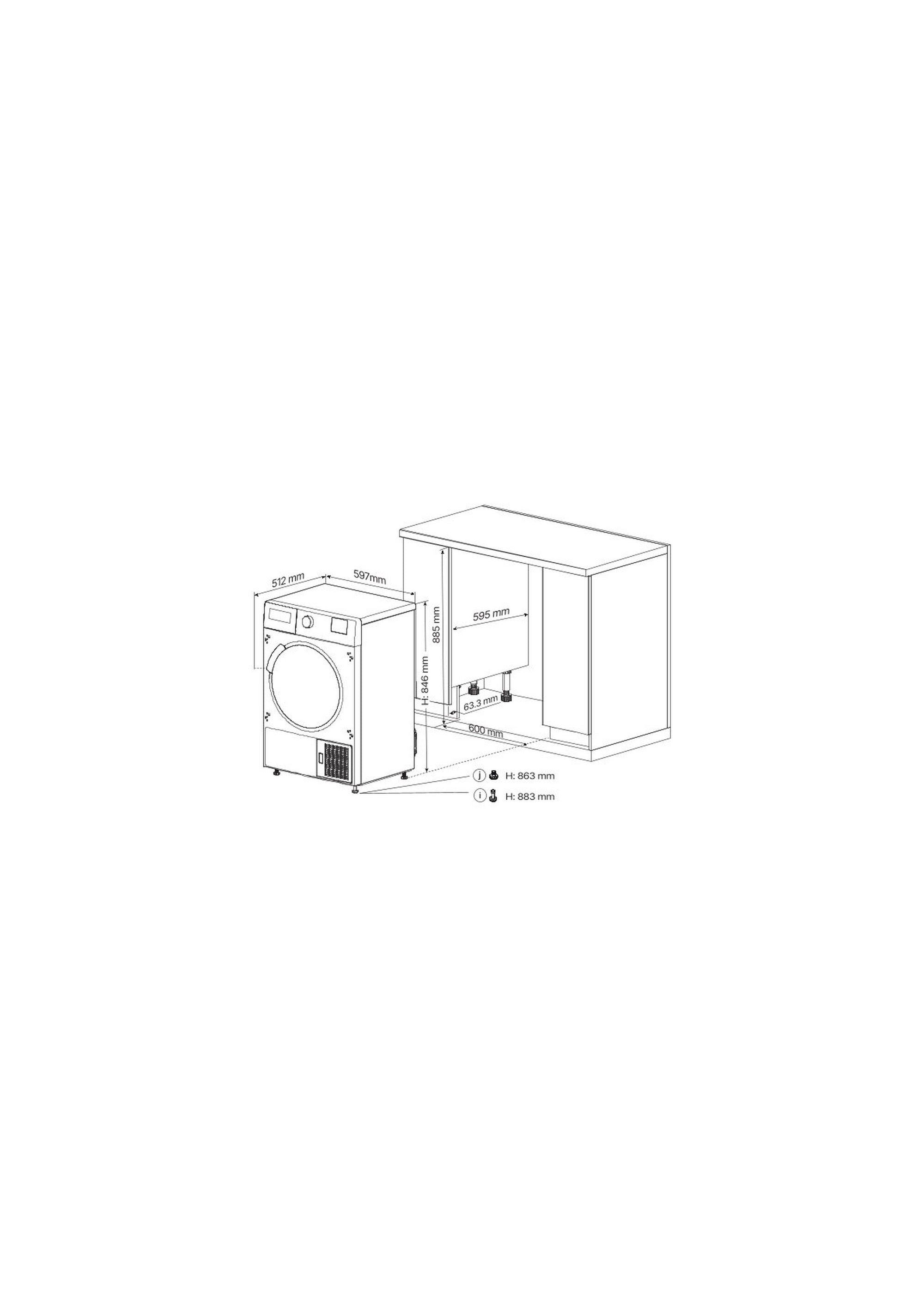 Blomberg LTIP07310 7kg Integrated Heat Pump Tumble Dryer - White