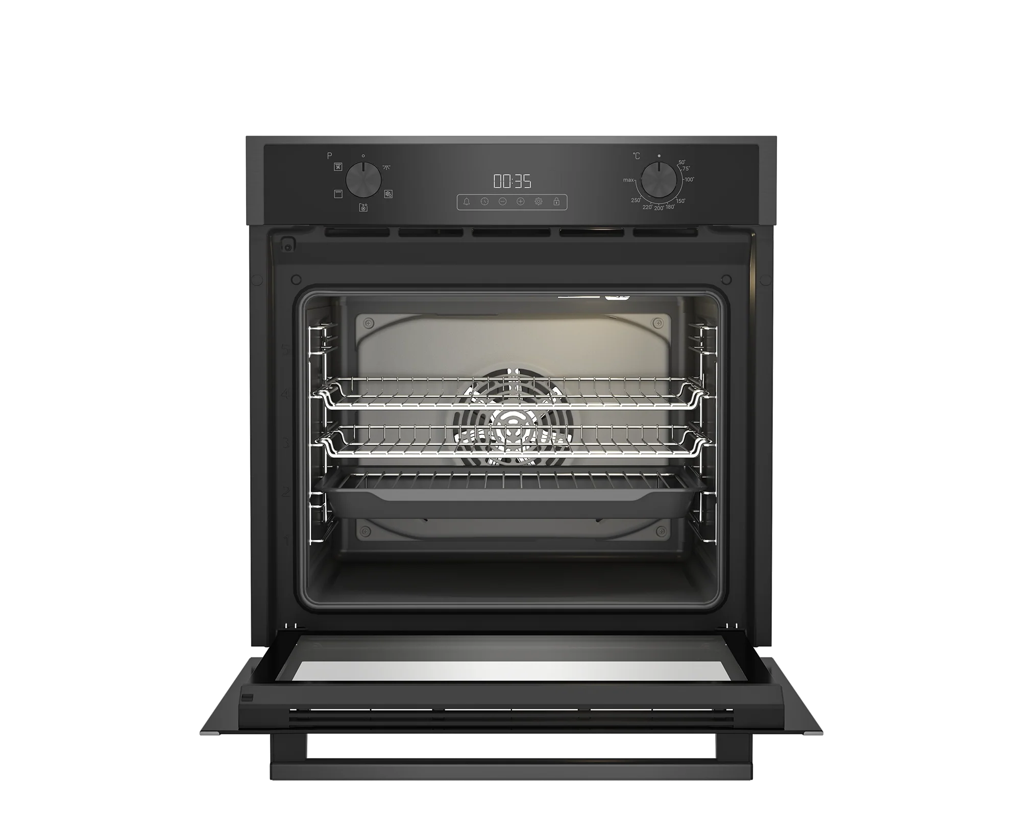 Blomberg ROEN9202DX 59.4cm Built In Single AeroChef Oven - Dark Steel