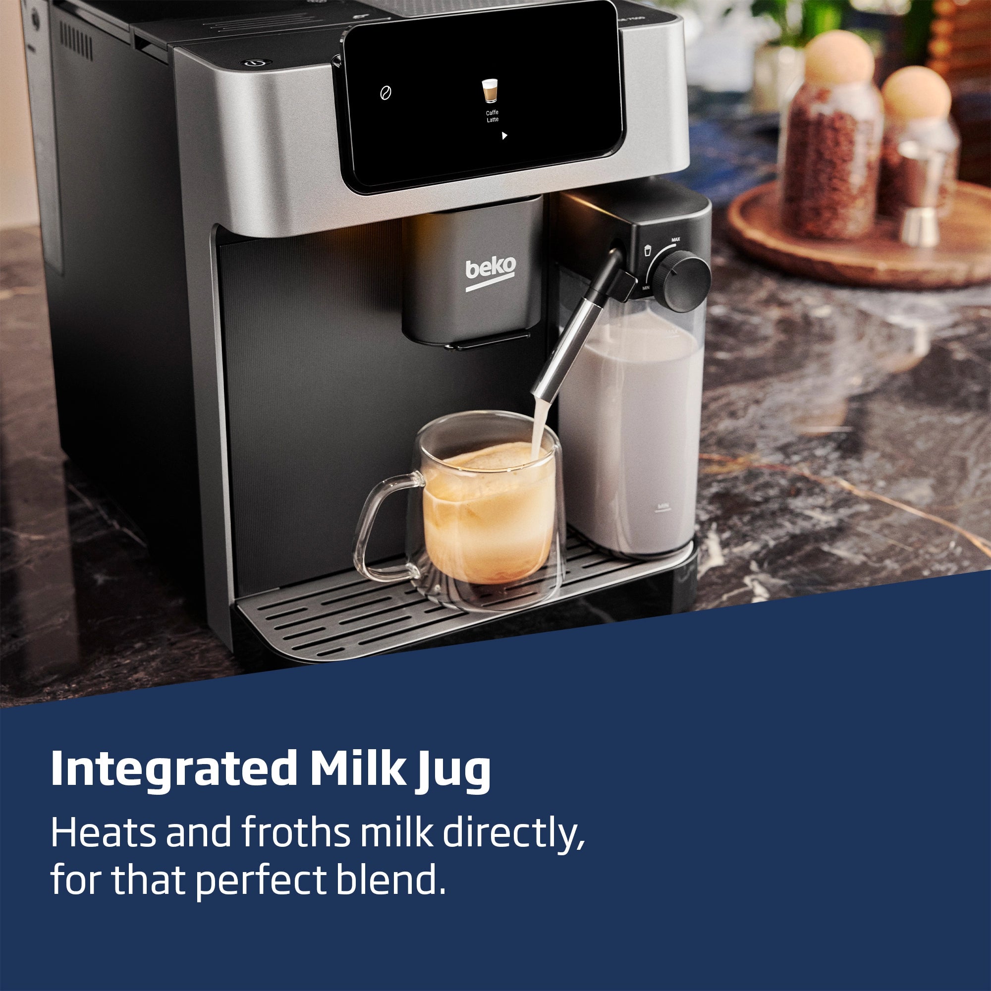 Beko CEG7304X Bean to Cup Fully Automatic Espresso Machine with Integrated Milk Jug - Silver