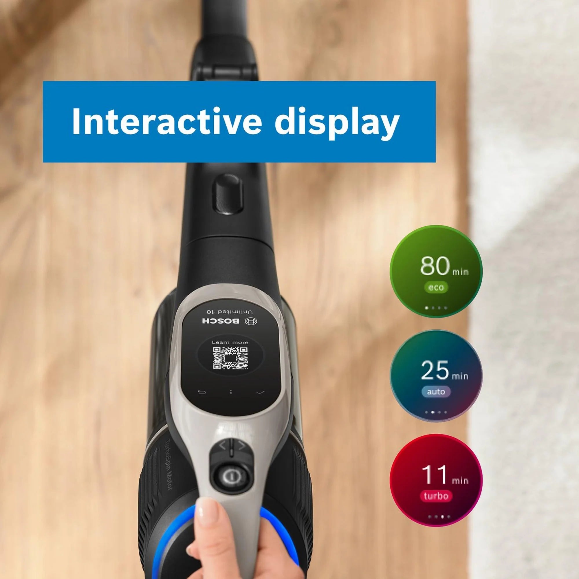 Bosch Unlimited 10 BBS1041GGB Cordless Handstick Vacuum Cleaner - 80 Minutes Runtime - Graphite