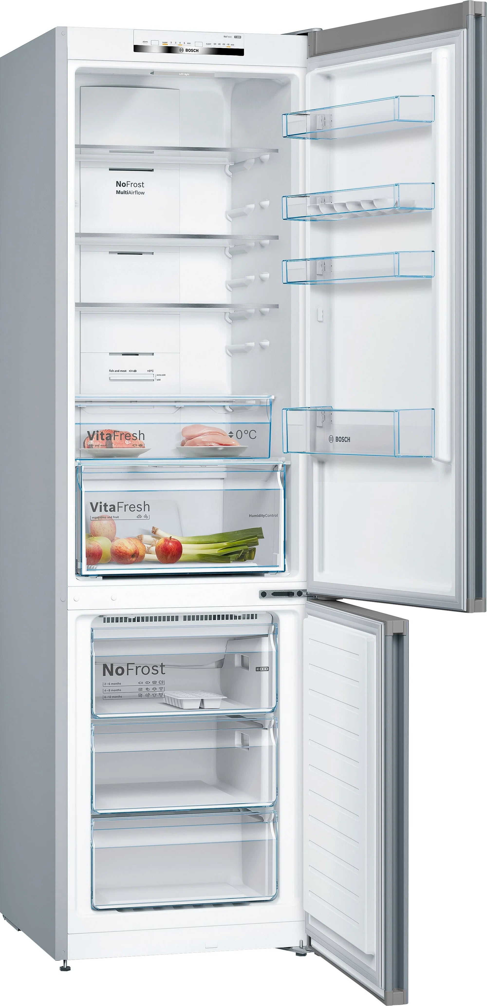 Bosch KGN392LEBG 60cm 70/30 Total No Frost Fridge Freezer - Stainless Steel Look