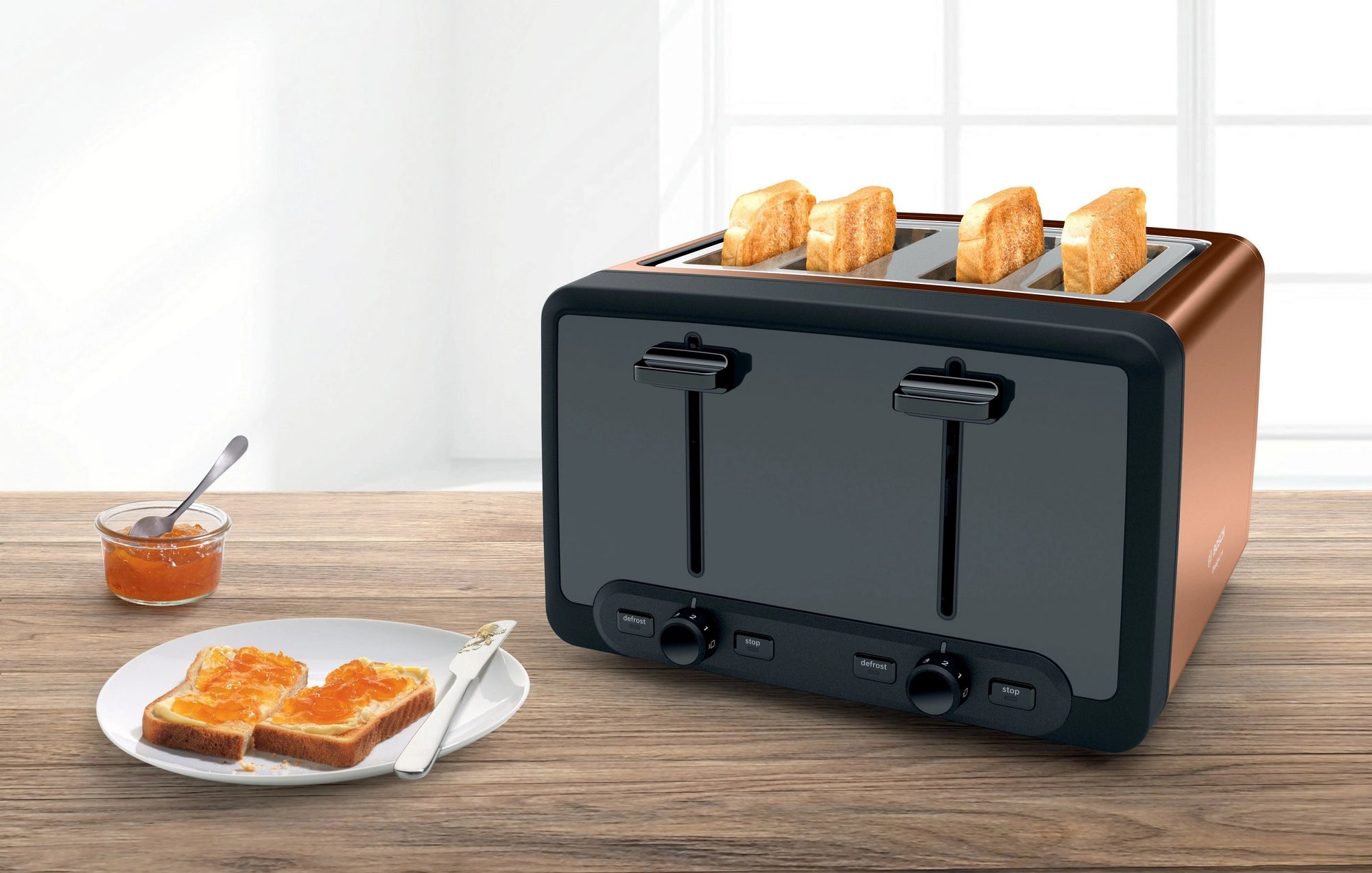 Bosch TAT4P449GB 4 Slice Toaster - Copper