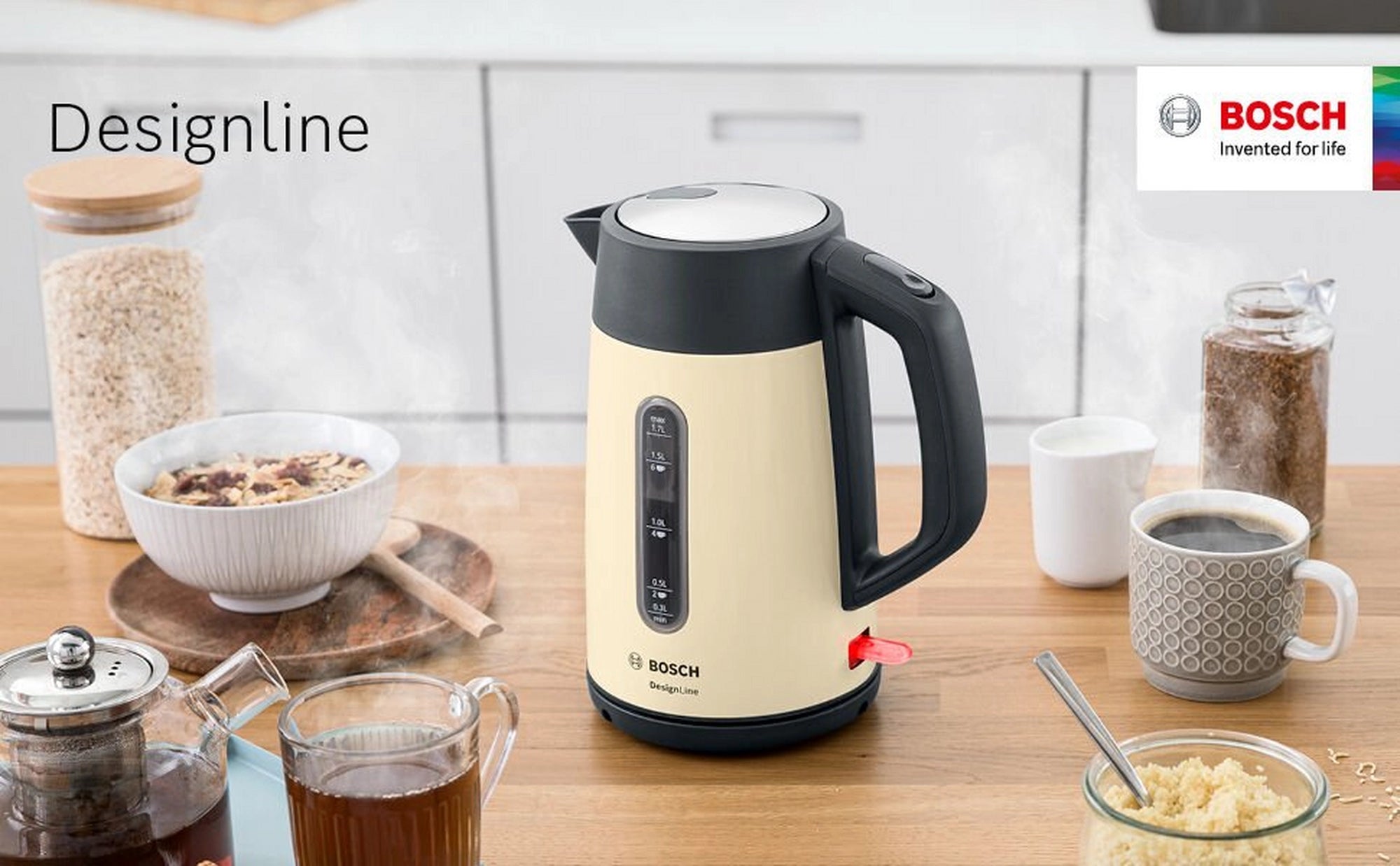 Bosch TWK4P437GB 1.7 Litre Traditional Kettle - Cream