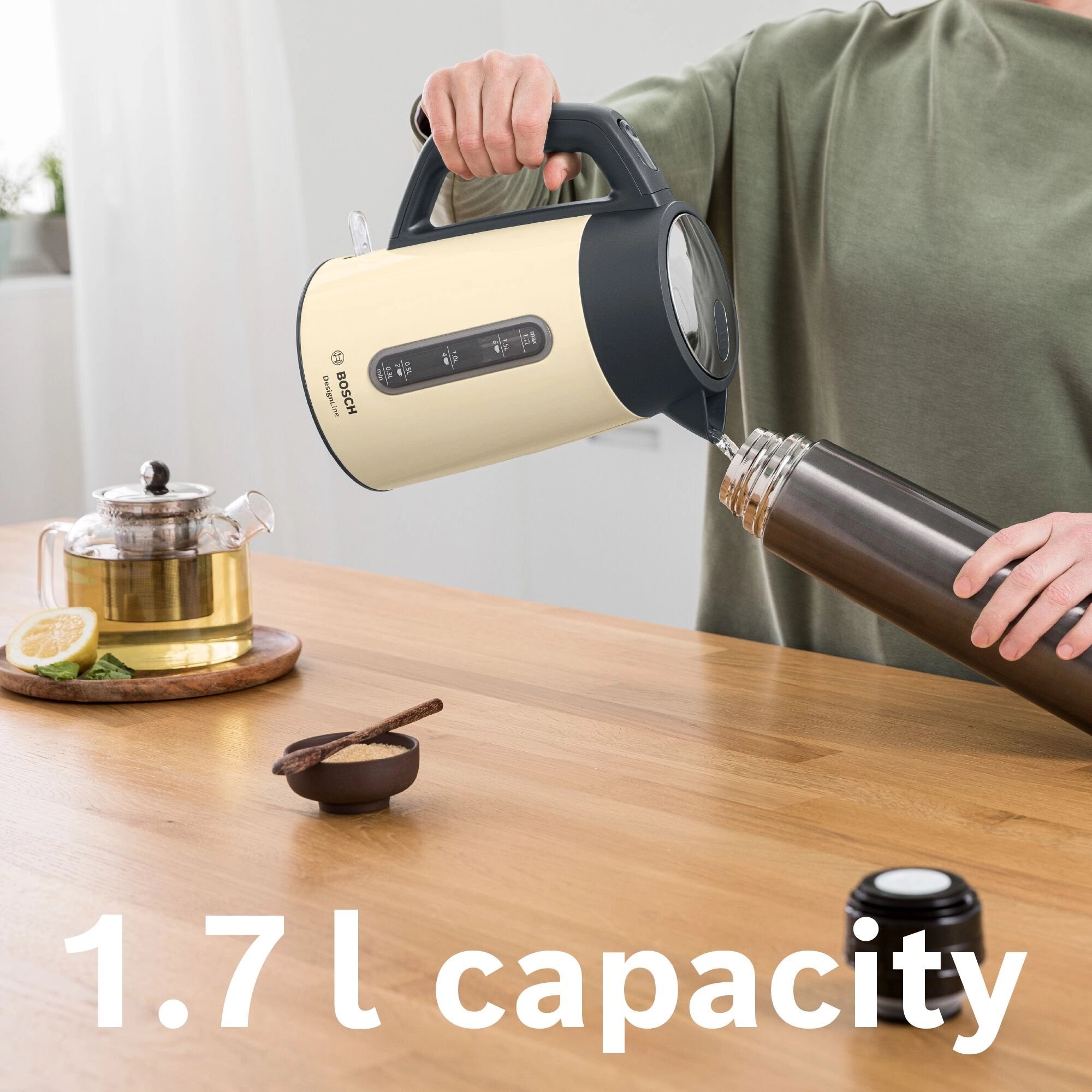 Bosch TWK4P437GB 1.7 Litre Traditional Kettle - Cream
