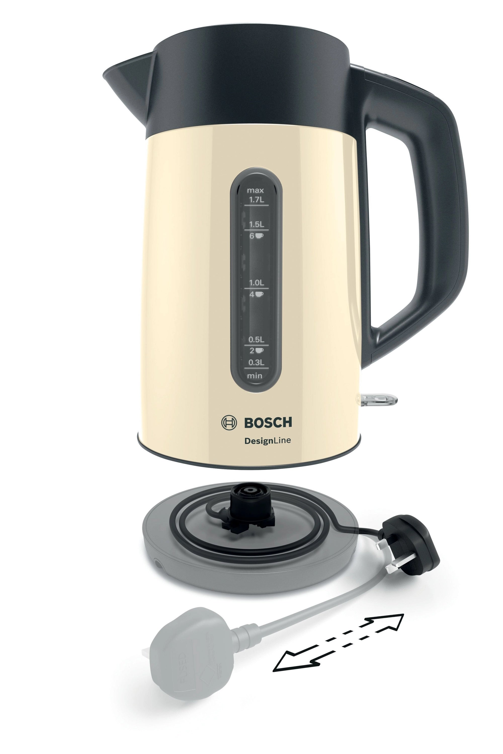 Bosch TWK4P437GB 1.7 Litre Traditional Kettle - Cream