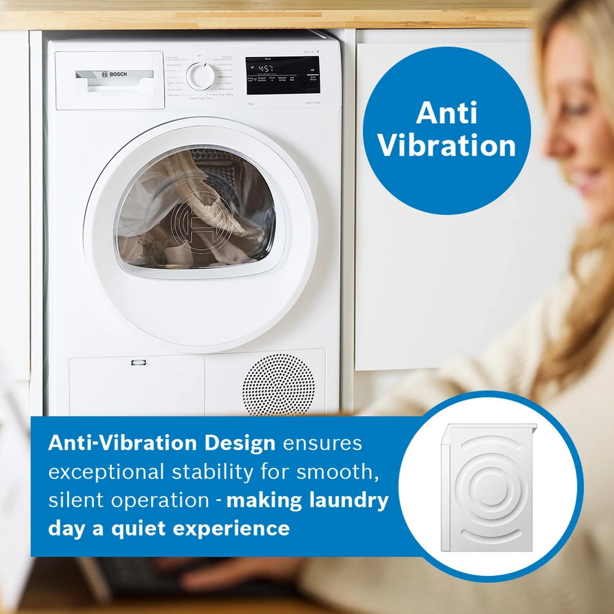 Bosch WTH85223GB 8kg Heat Pump Tumble Dryer - White