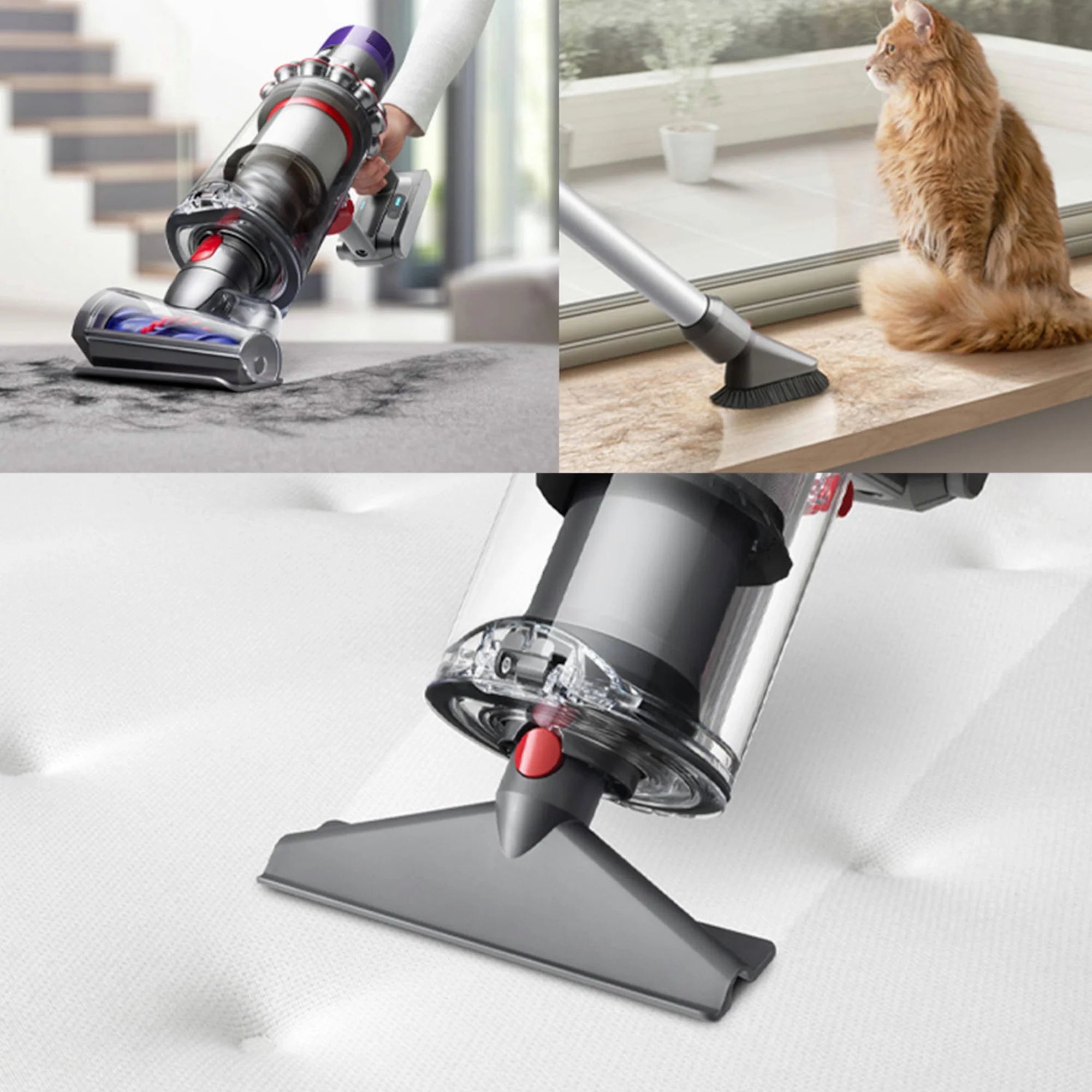 Dyson V11EXTRA Stick Vacuum Cleaner - 60 Minutes Run Time - Nickel/Red