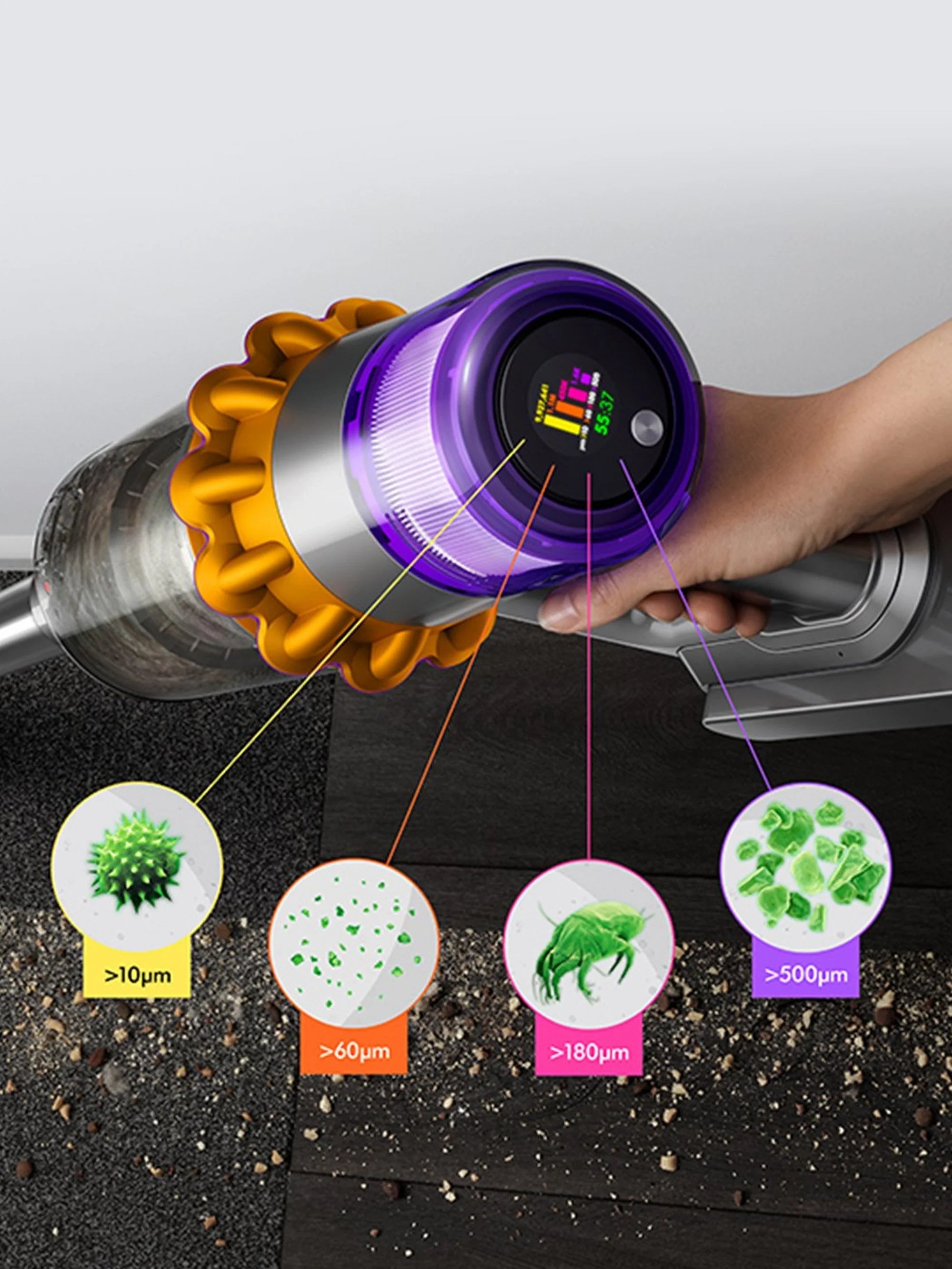 Dyson V15-2024 Cordless Vacuum - 60 Minutes Run Time - Yellow/Nickel