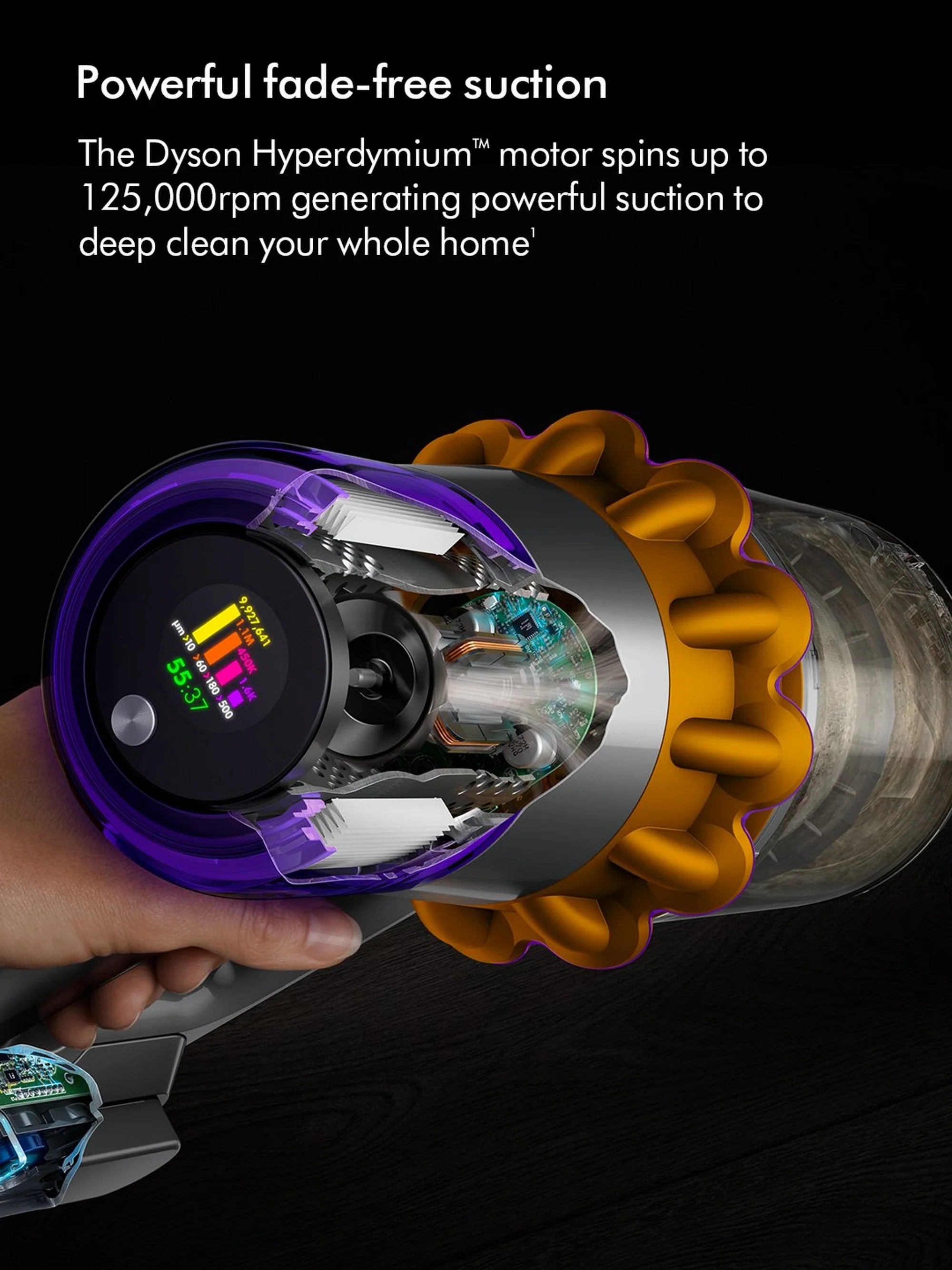 Dyson V15-2024 Cordless Vacuum - 60 Minutes Run Time - Yellow/Nickel