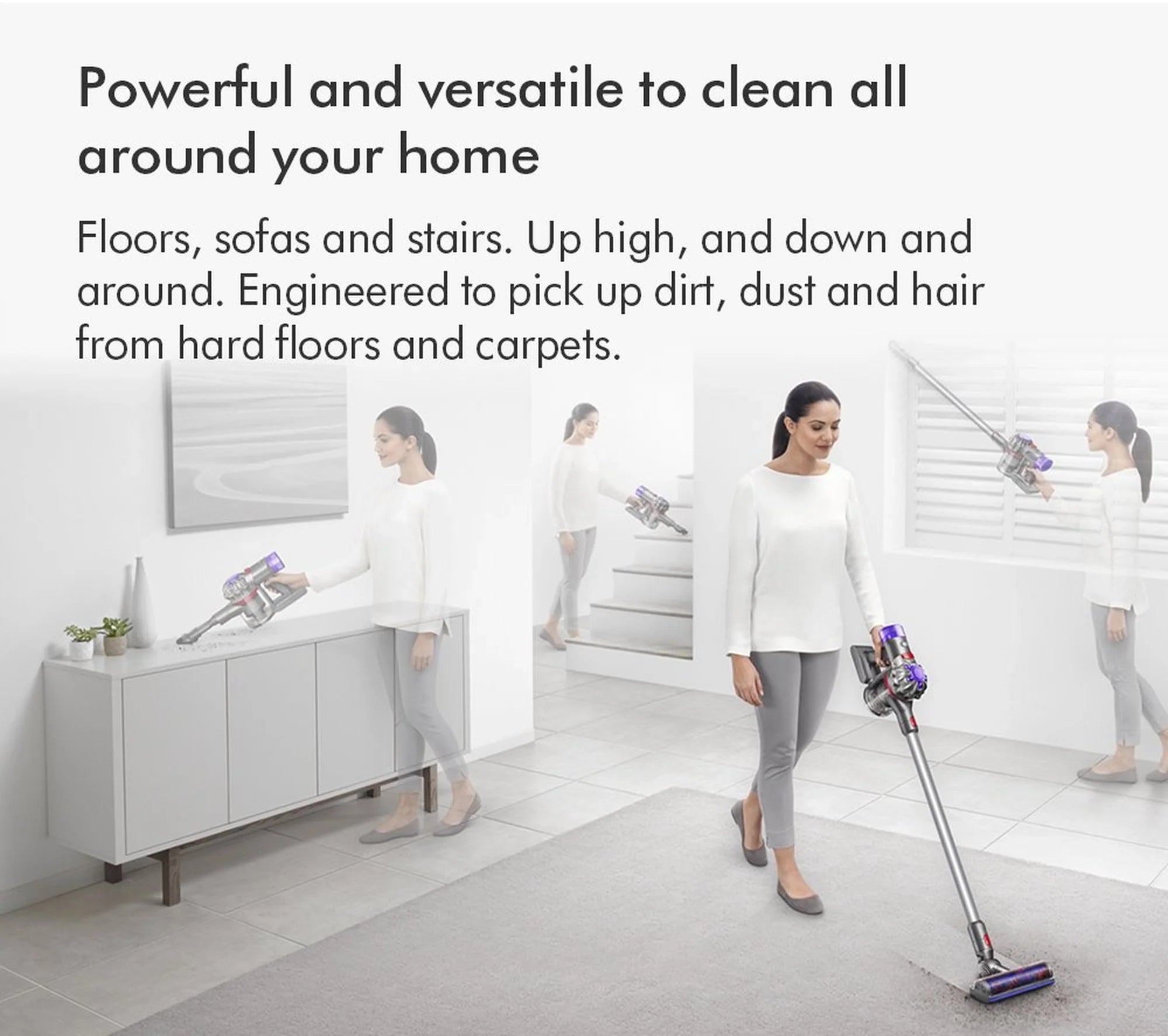 Dyson V8ABS-2023 Cordless Stick Vacuum Cleaner - 40 Minutes Run Time - Silver/Yellow