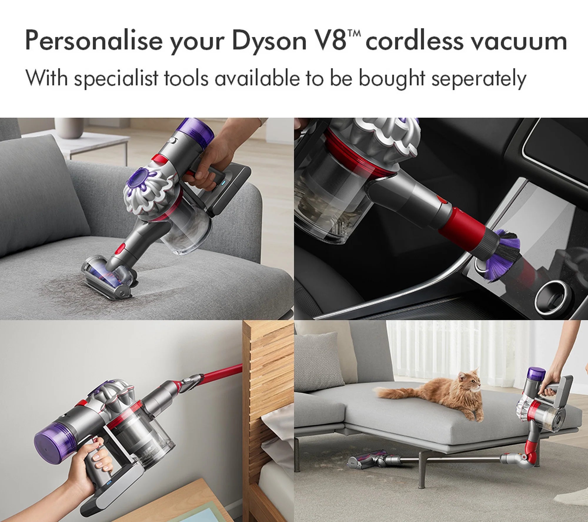 Dyson V8ADVANCED-24 Vacuum Cleaner - Silver/Nickel