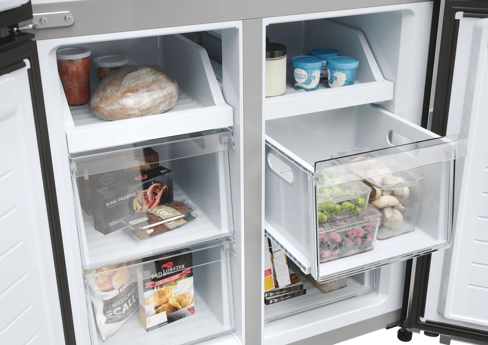Haier HCR3818ENMM 83.3cm 60/40 Frost Free Multi Door Fridge Freezer - Inox