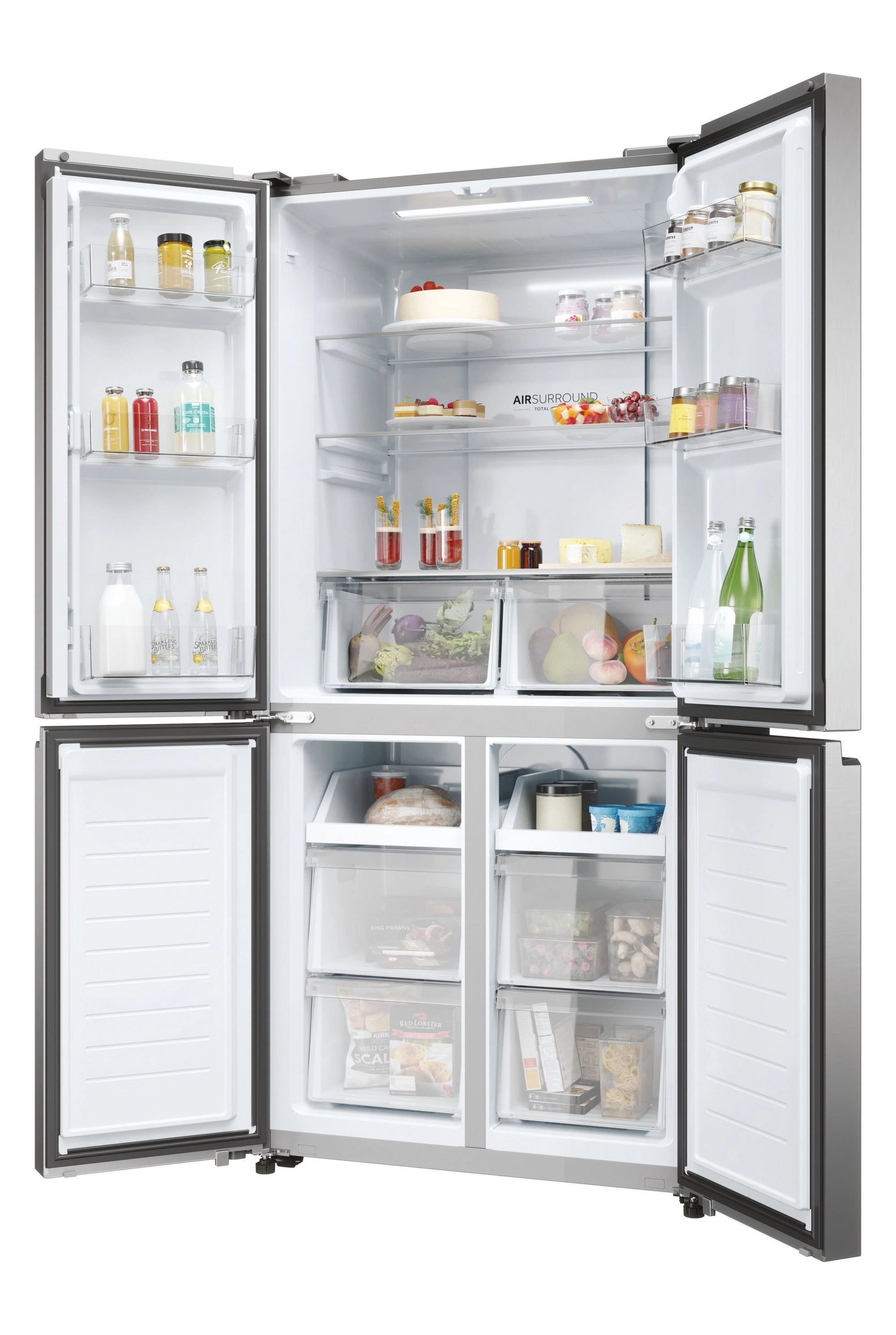 Haier HCR3818ENMM 83.3cm 60/40 Frost Free Multi Door Fridge Freezer - Inox