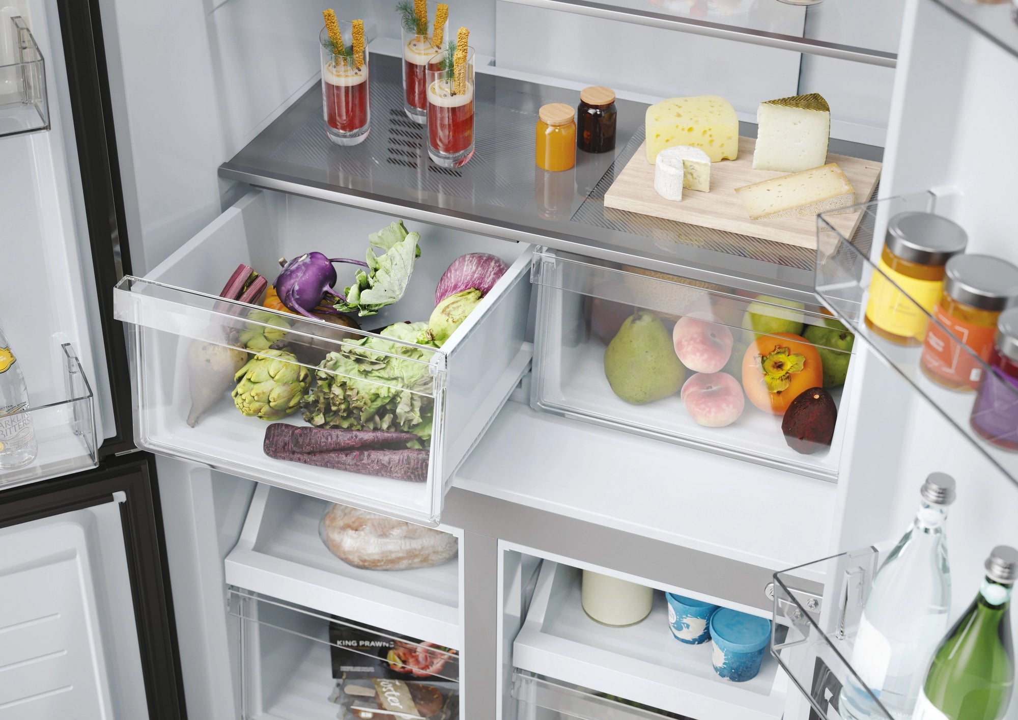 Haier HCR3818ENMM 83.3cm 60/40 Frost Free Multi Door Fridge Freezer - Inox
