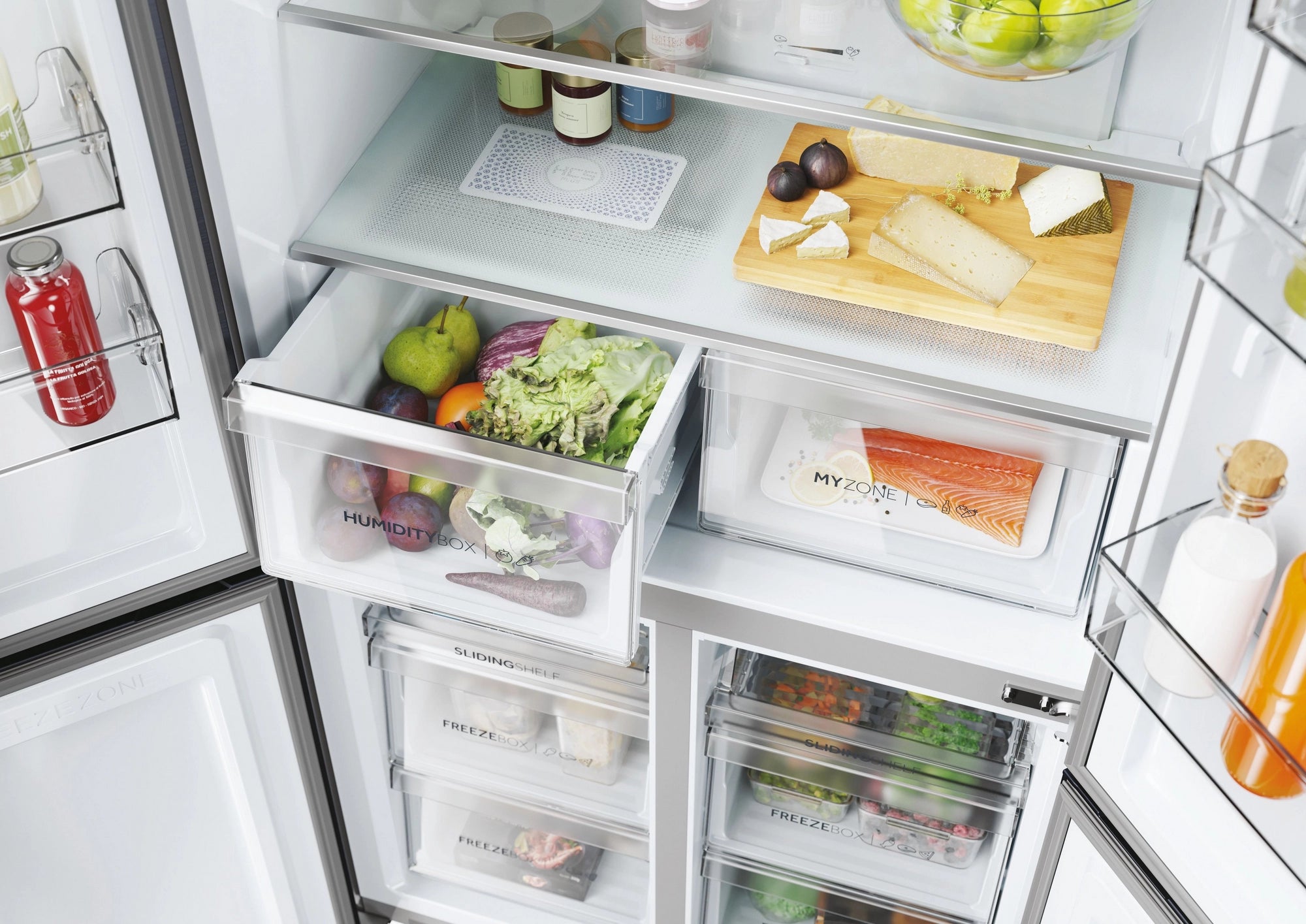 Haier HCR5919EHMB 90cm 60/40 Frost Free American Fridge Freezer - Brushed Black