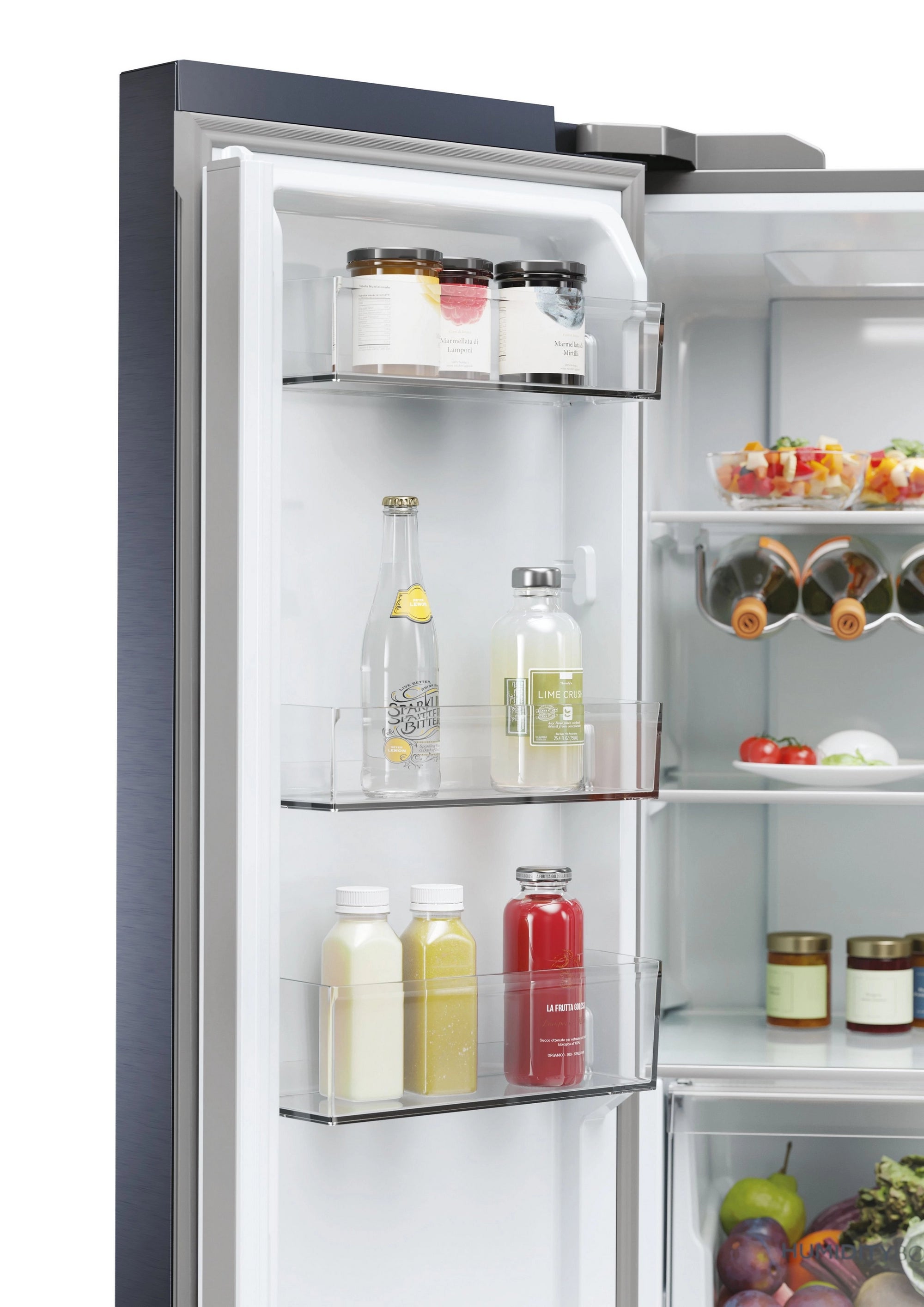 Haier HCR5919EHMB 90cm 60/40 Frost Free American Fridge Freezer - Brushed Black