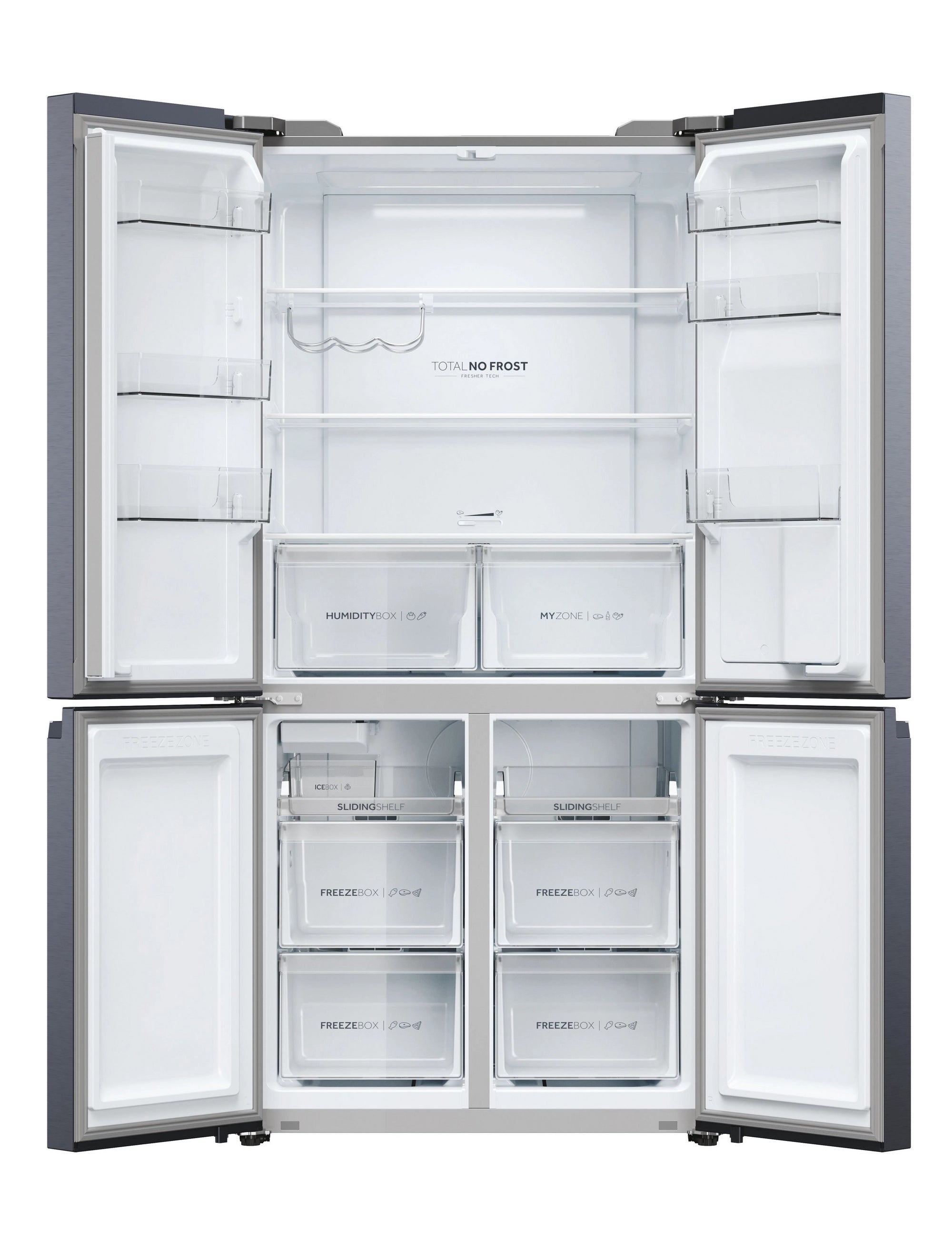 Haier HCR5919EHMB 90cm 60/40 Frost Free American Fridge Freezer - Brushed Black