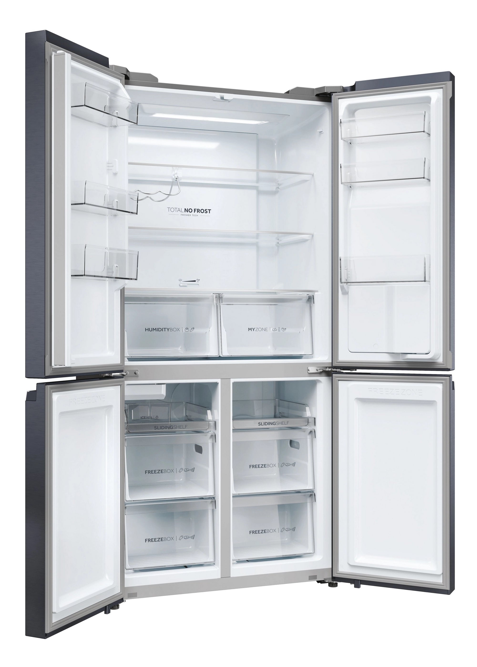Haier HCR5919EHMB 90cm 60/40 Frost Free American Fridge Freezer - Brushed Black