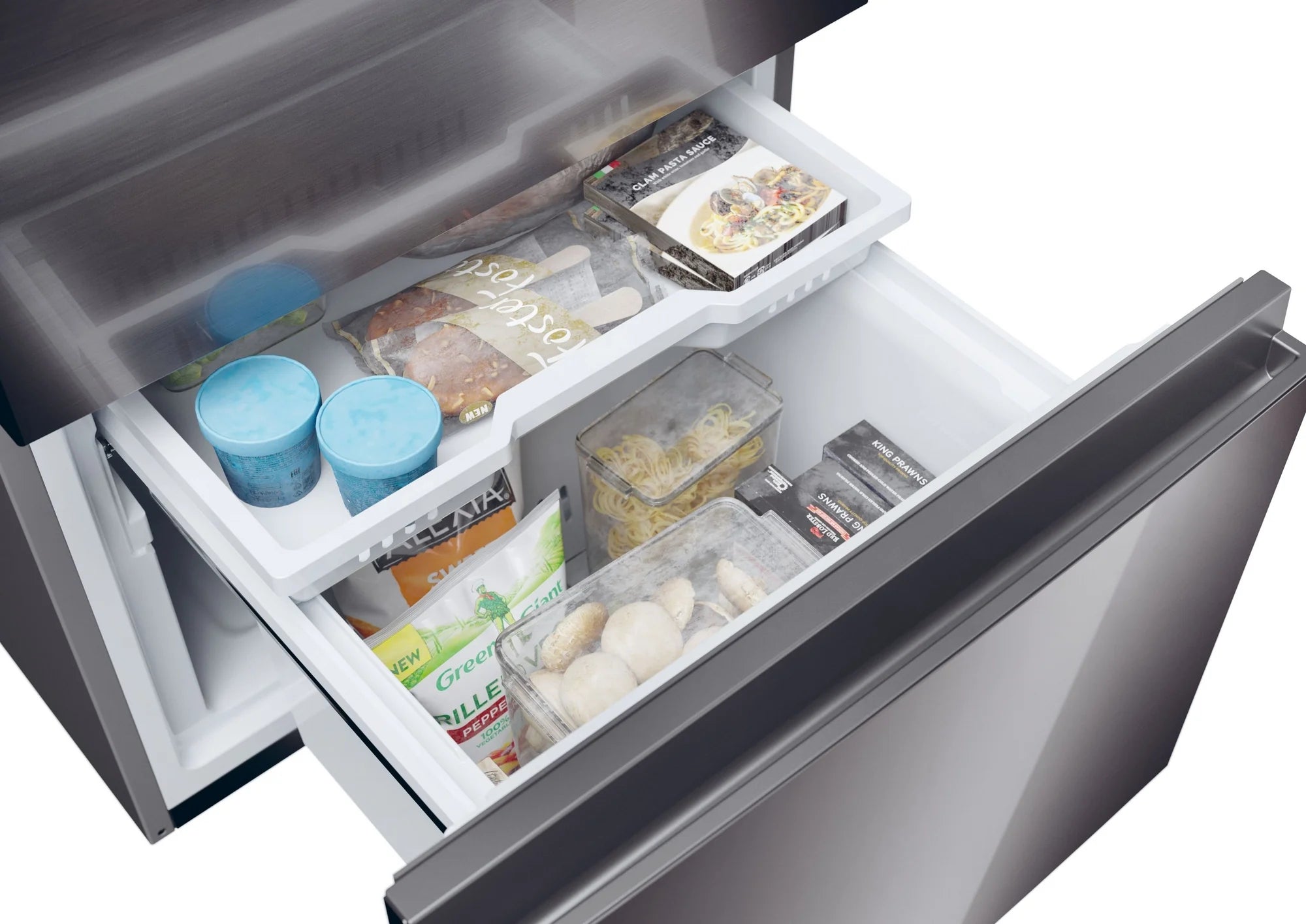 Haier HTW5618EWMP 59.5cm 60/40 Frost Free Fridge Freezer - Dark Inox