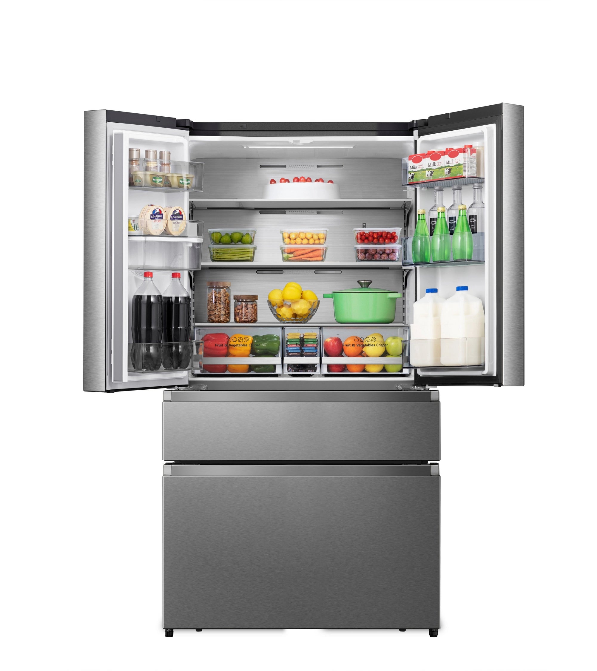 Hisense RF749N4SWSE 91.4cm 50/50 Frost Free American Fridge Freezer - Stainless Steel