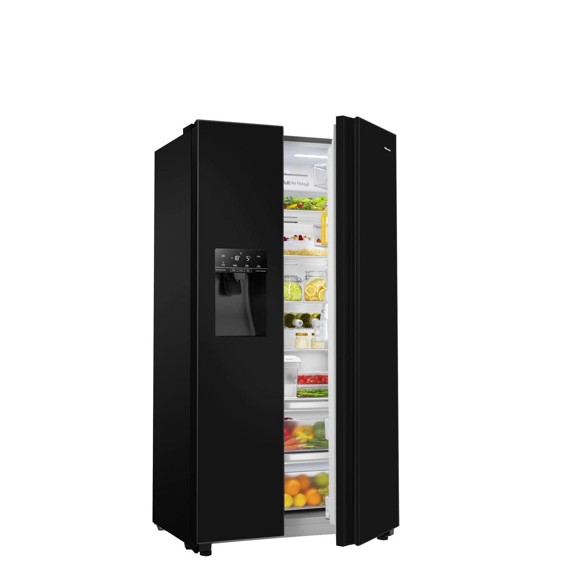 Hisense RS694N4TBE 91cm 70/30 Frost Free American Fridge Freezer - Black