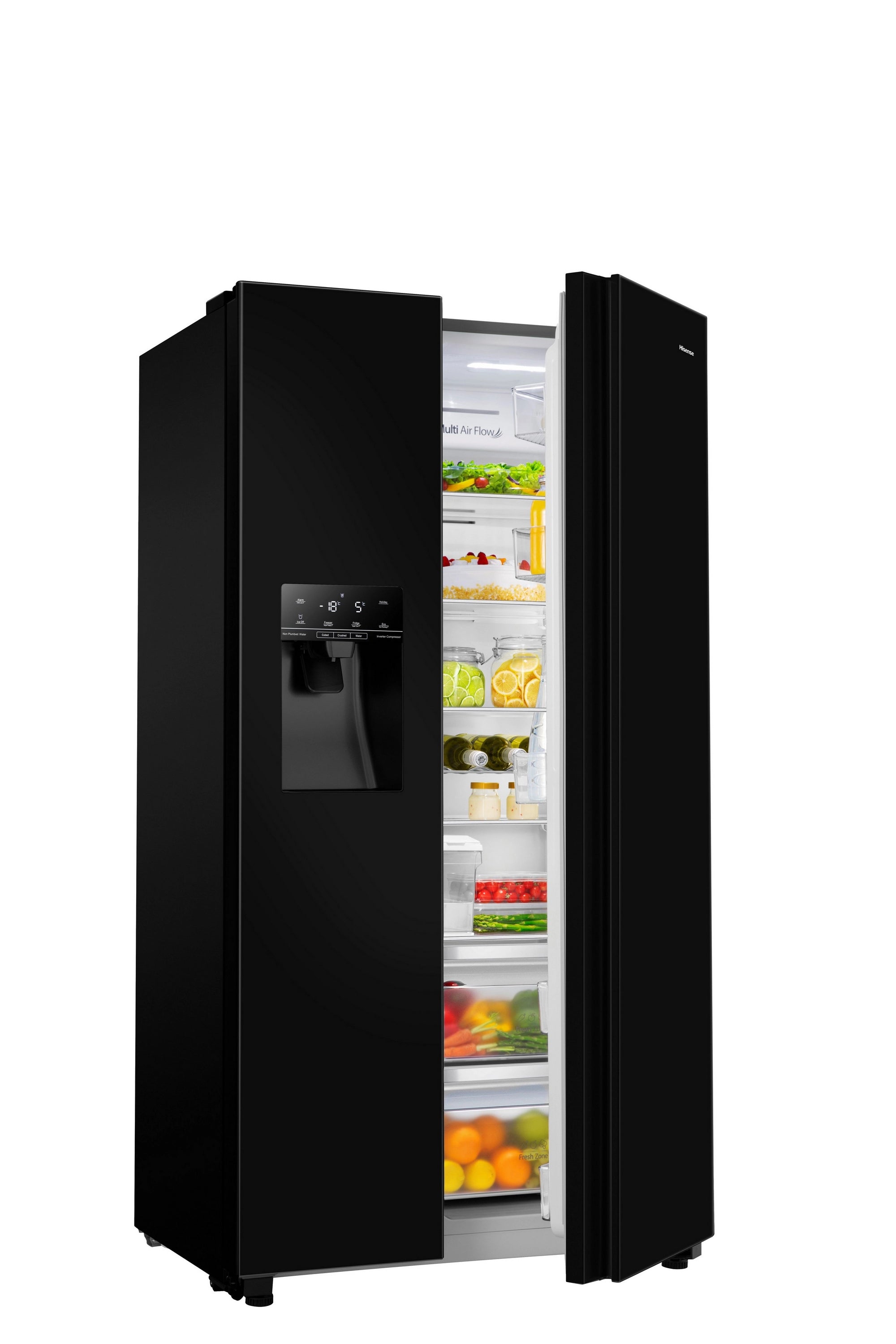 Hisense RS694N4TBE 91cm 70/30 Frost Free American Fridge Freezer - Black