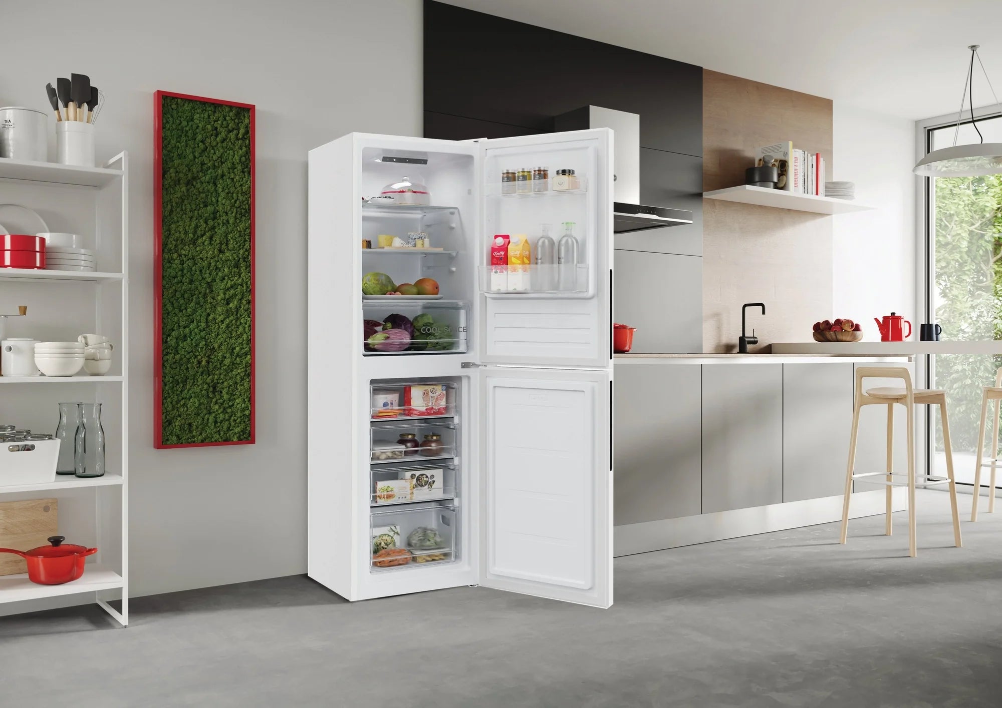 Hoover HVT3CLECKIHW 54.5cm 50/50 Low Frost Fridge Freezer - White