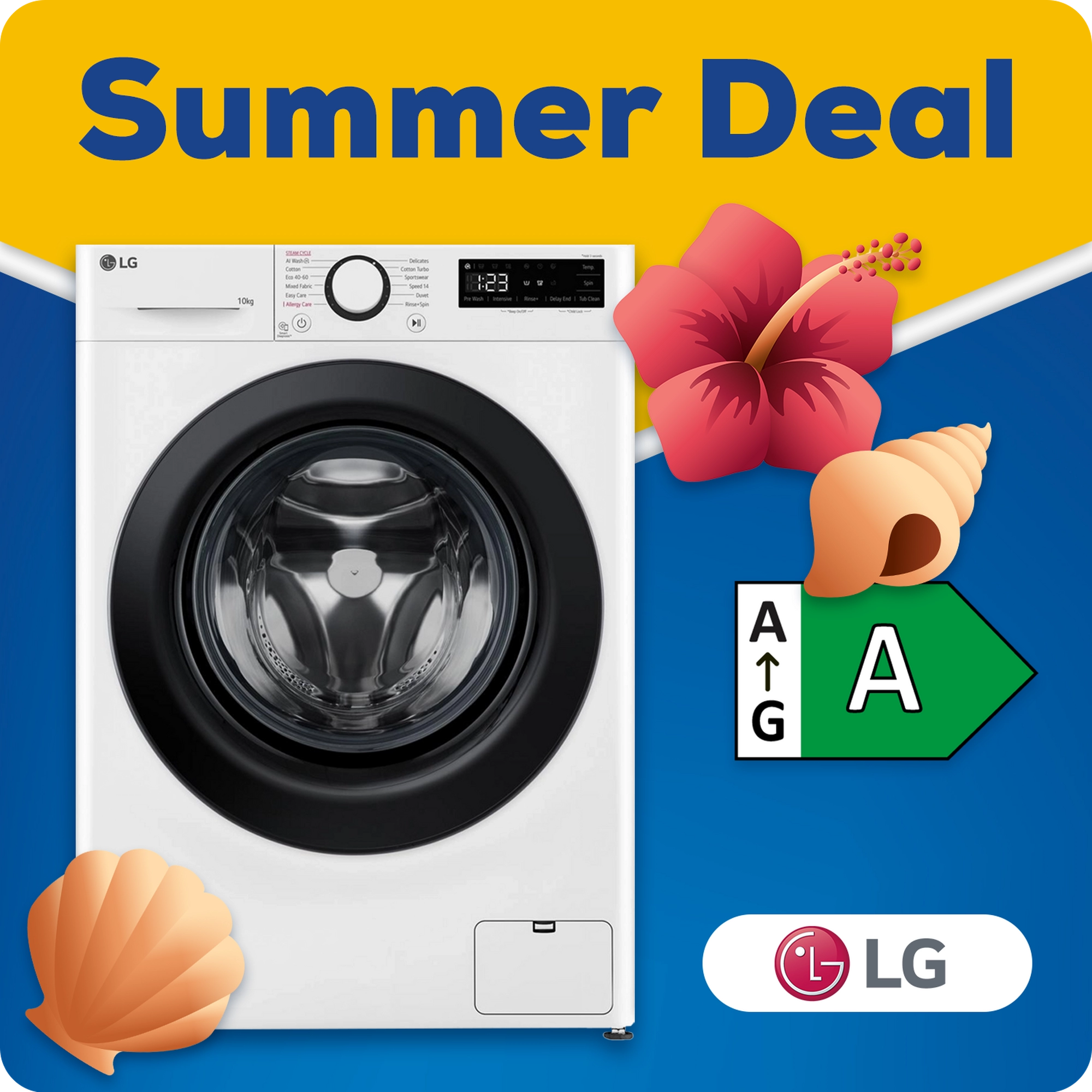 LG F4Y510WBLN1 10kg 1400 Spin Washing Machine - White