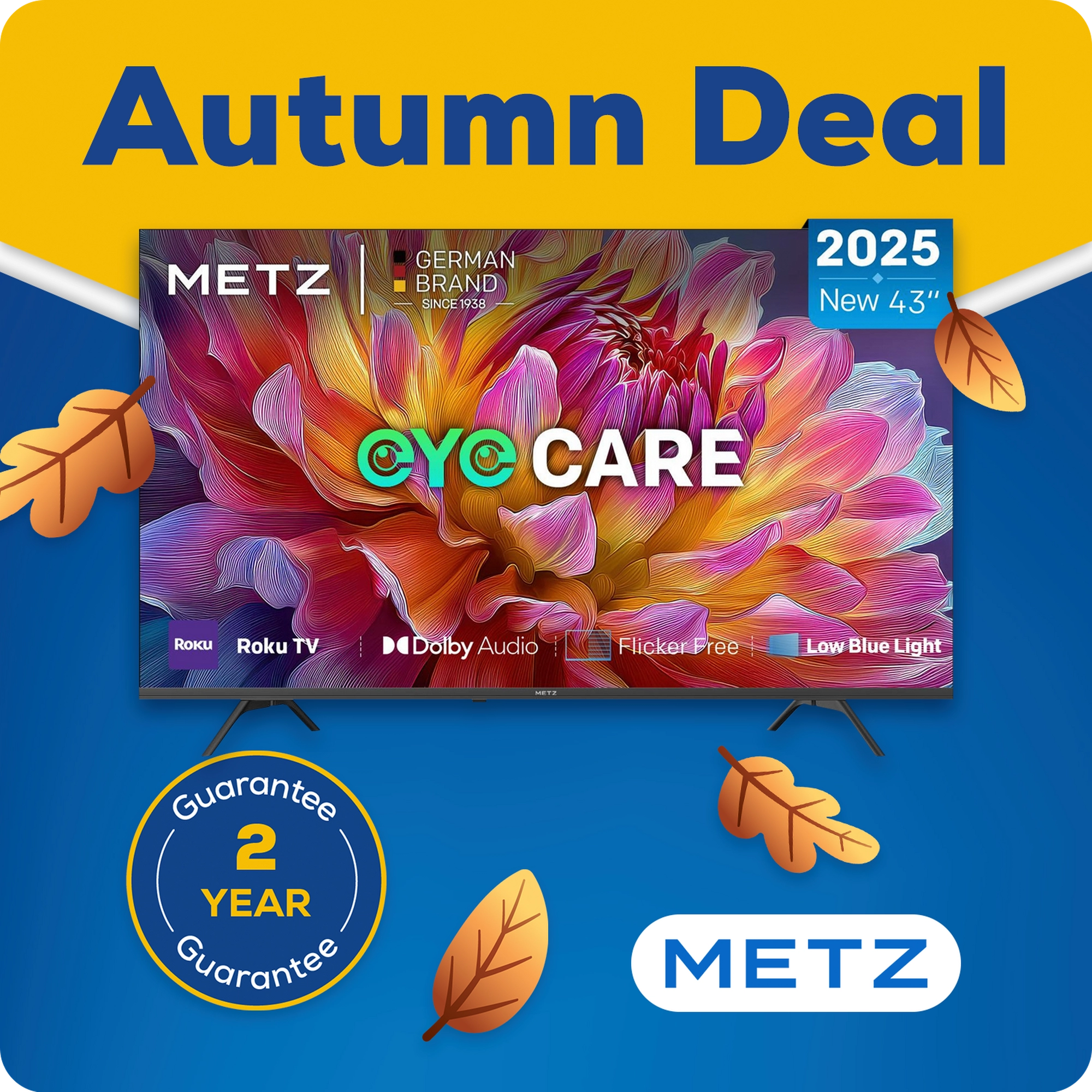 Metz 43MRF6000ZUK 43" 4K DLED Smart TVs - Black