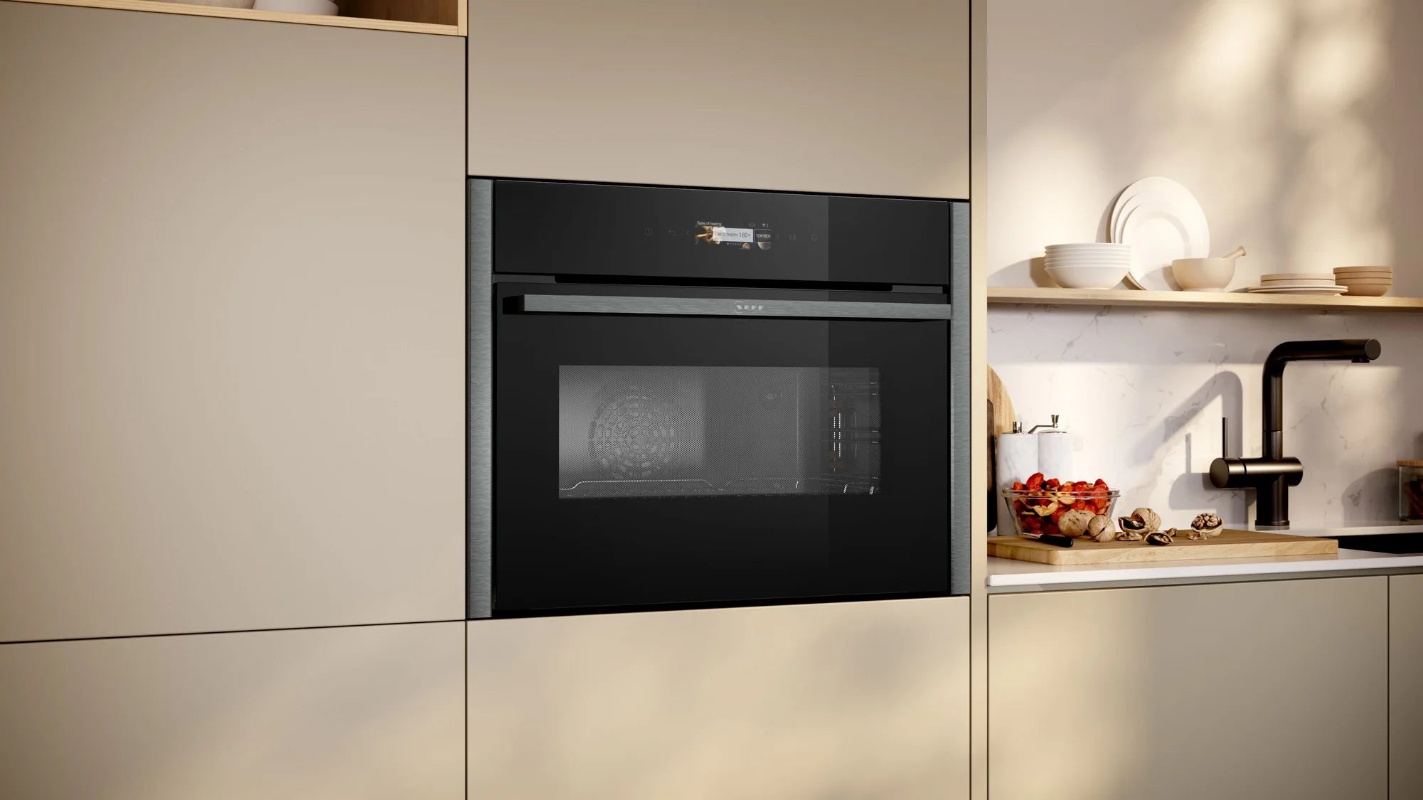 NEFF C24MR21G0B Built In Compact Oven with Microwave Function - Graphite Grey