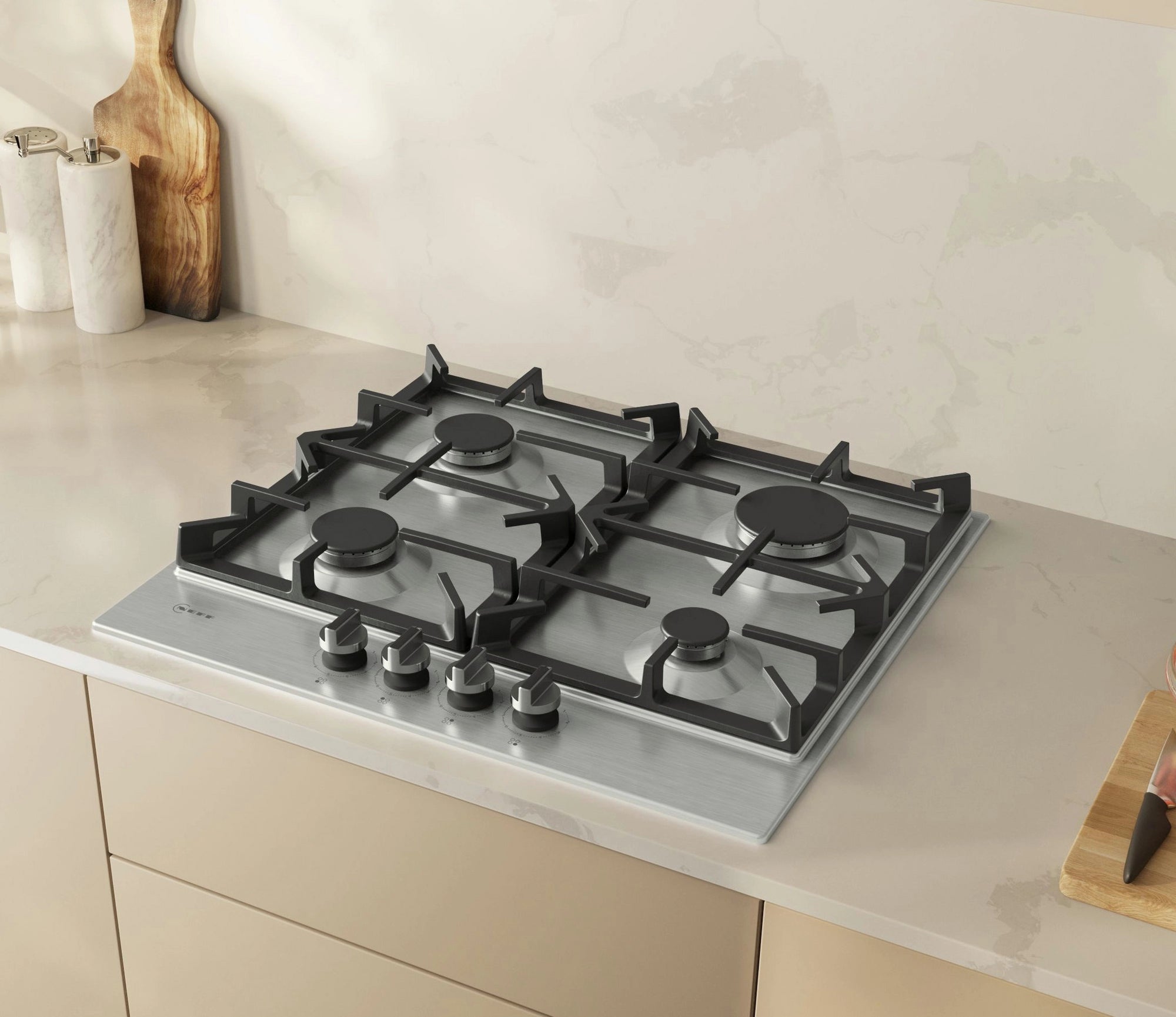 Neff T26CIP8N0 58.2cm Gas Hob - Stainless Steel