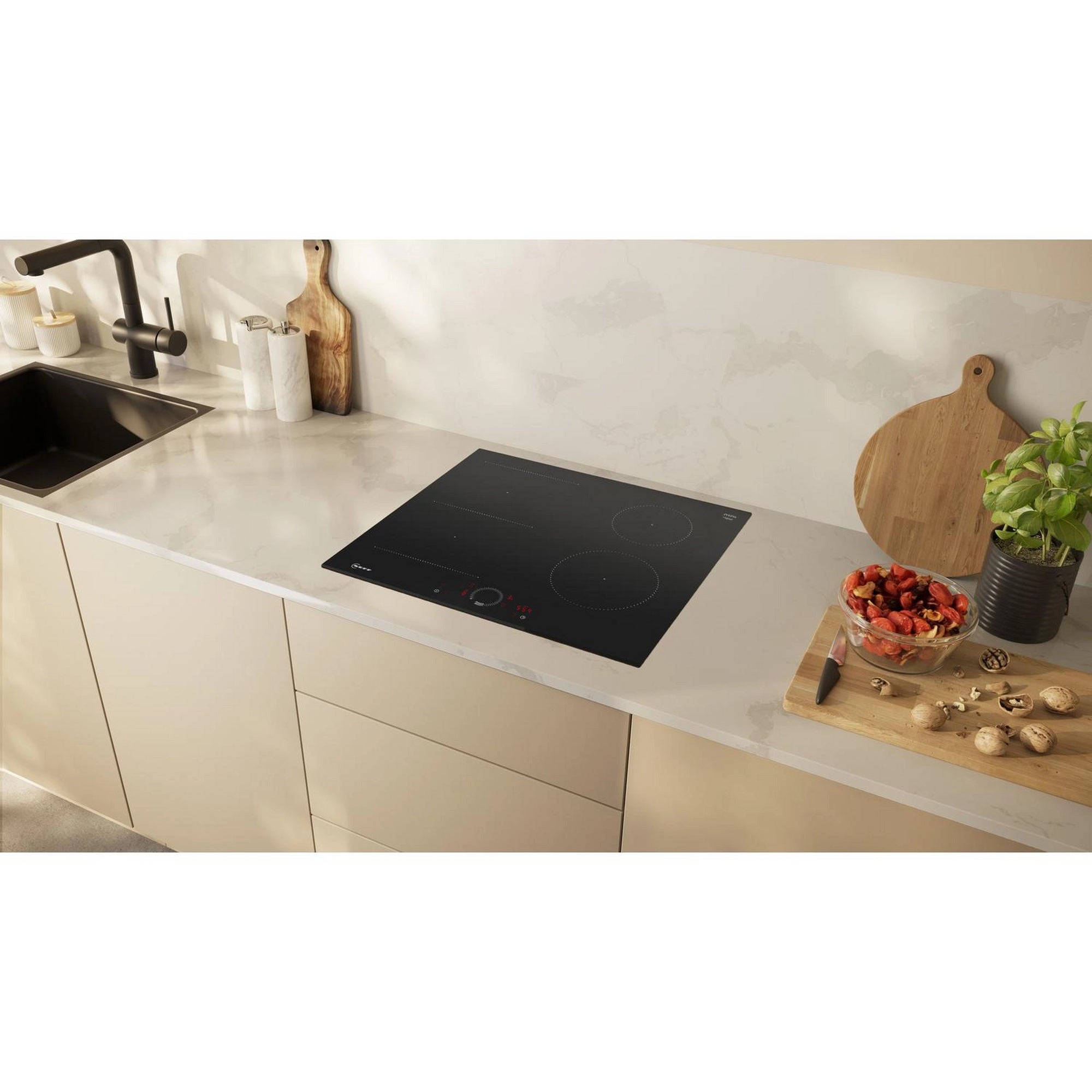 Neff T56FHS1L0KIT 59.2cm Combi Induction Hob with Free Pan Set - Black
