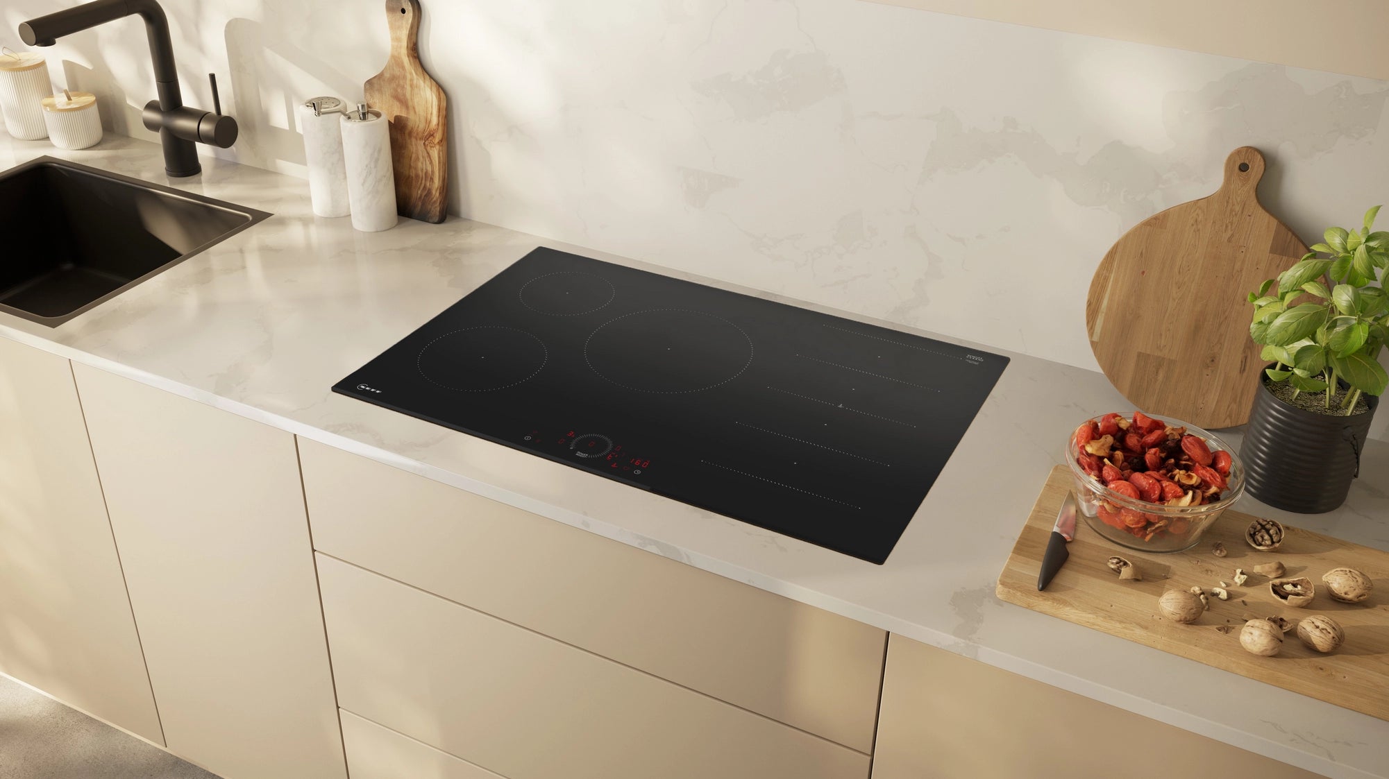 Neff T68FHV4L0KIT 80.2cm Flex Induction with Free Pan Set - Black