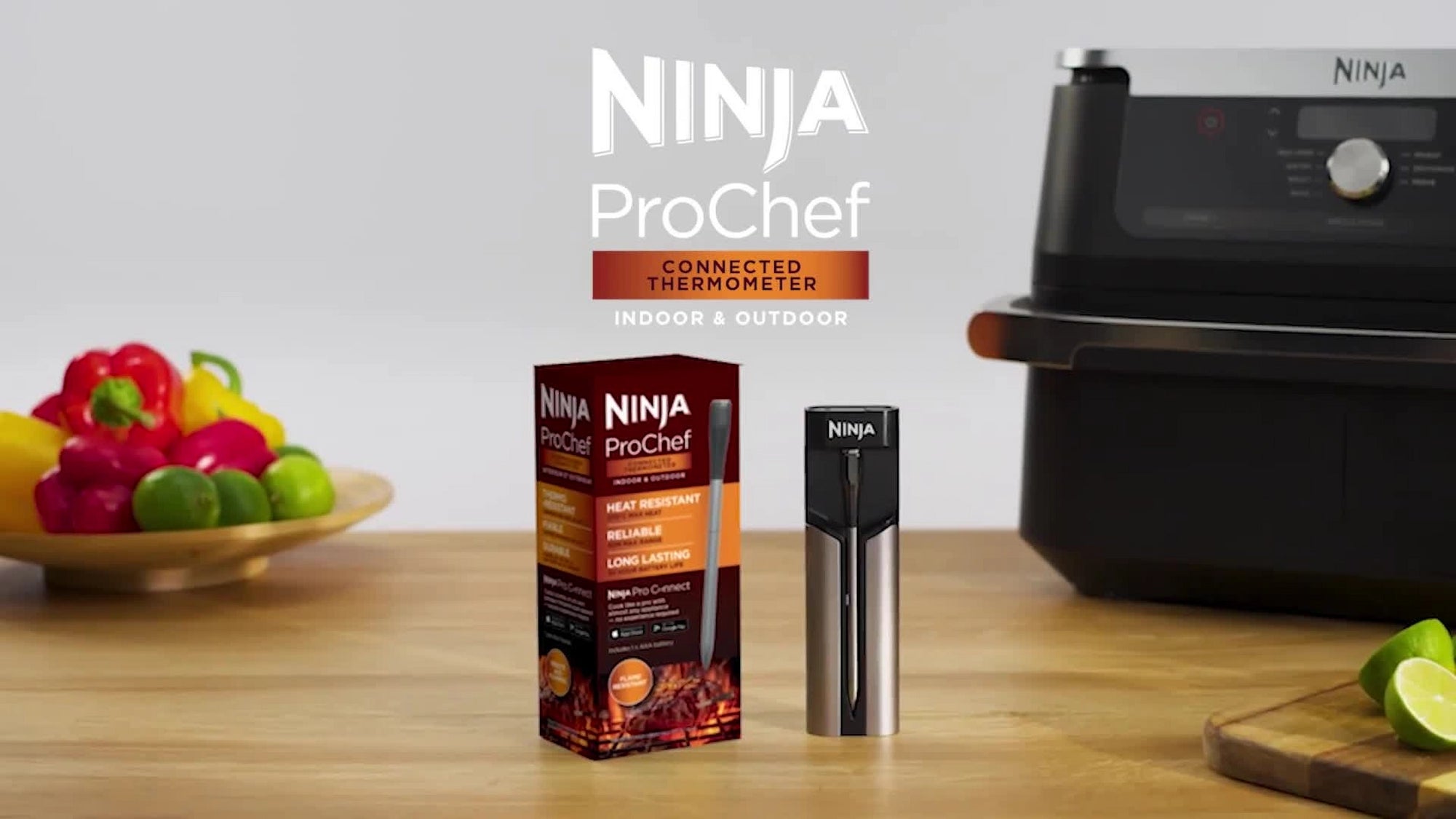 Ninja WP100EU ProChef Wireless Cooking Thermometer - Black/Silver