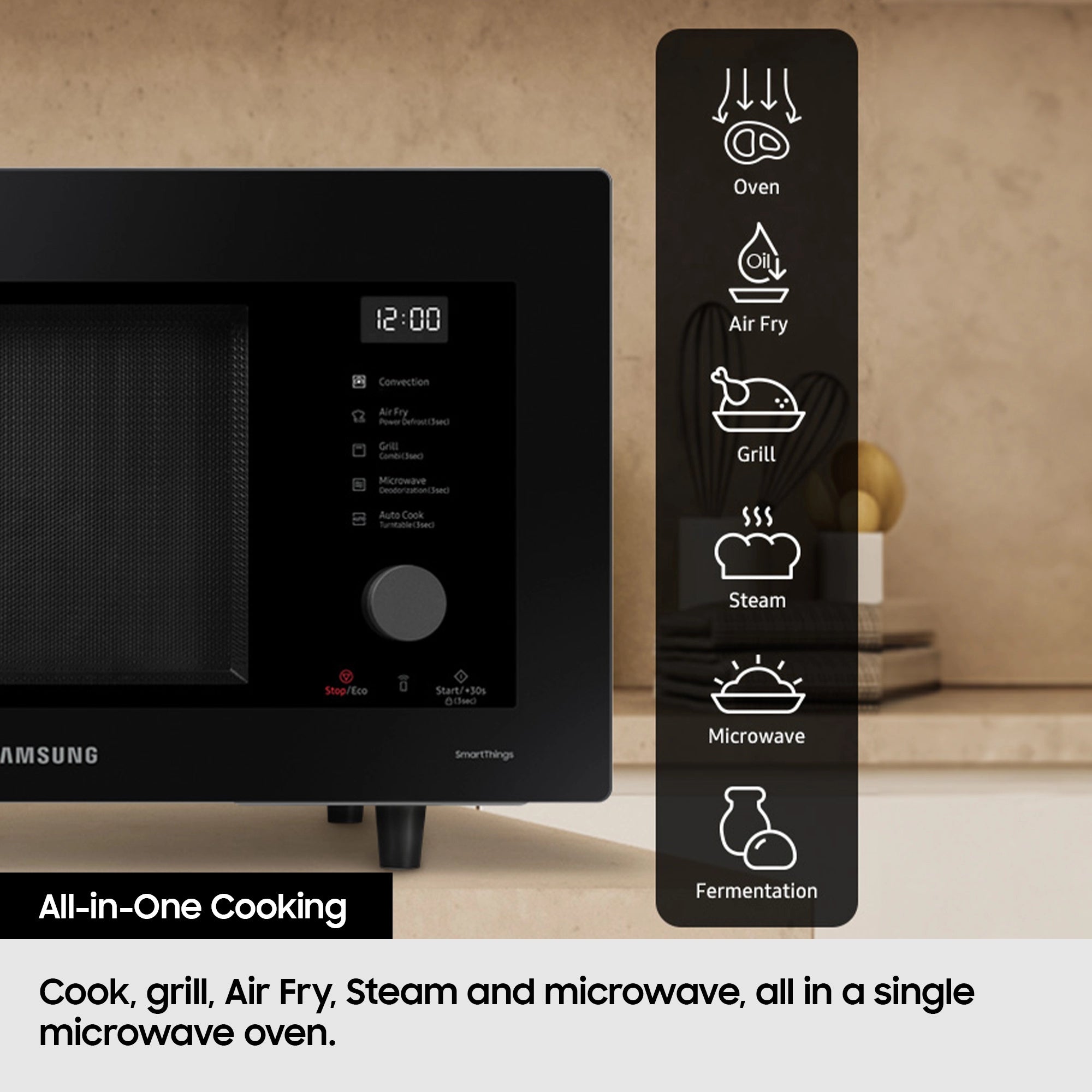 Samsung MC32DG7646CKE3 32L All-In-One Combi Microwave Oven with Air Fry - Black