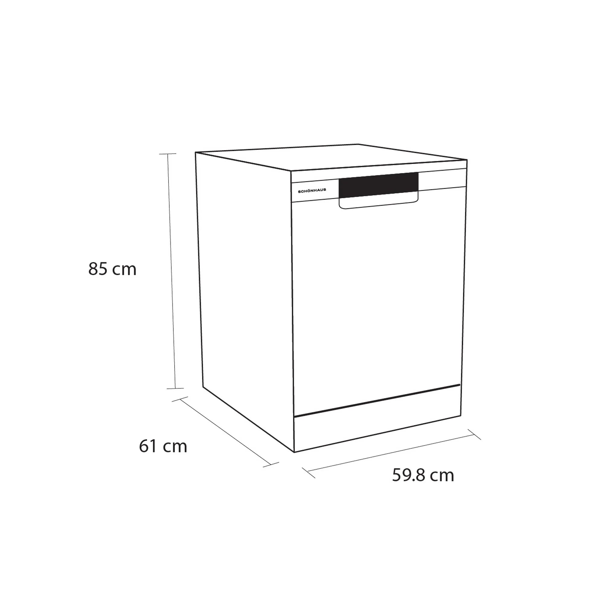 Schonhaus DWSF0115FSBW Dishwasher In White - 15 Place Setting